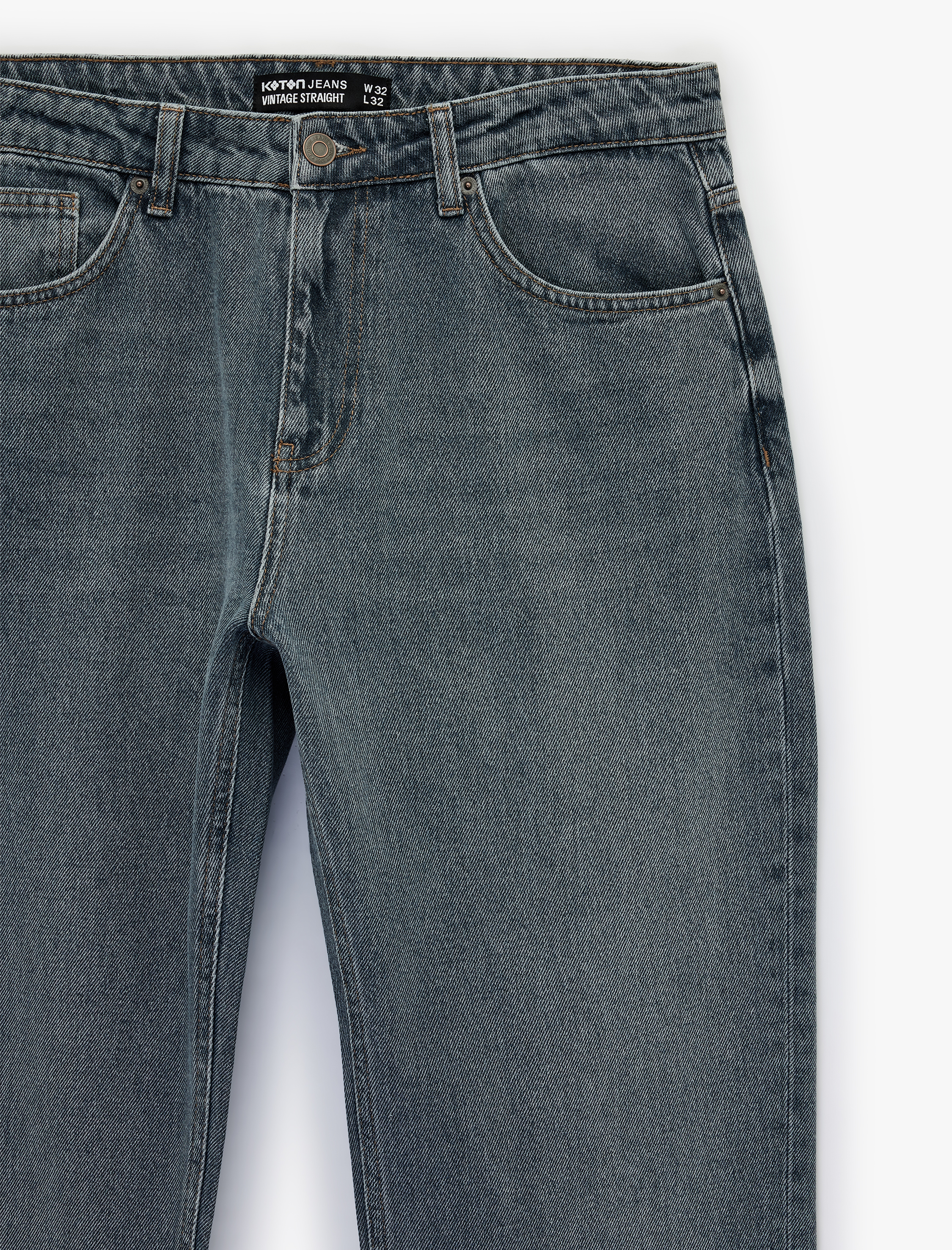   Pamuklu Normal Bel Vintage Straight Fit Jean Pantolon