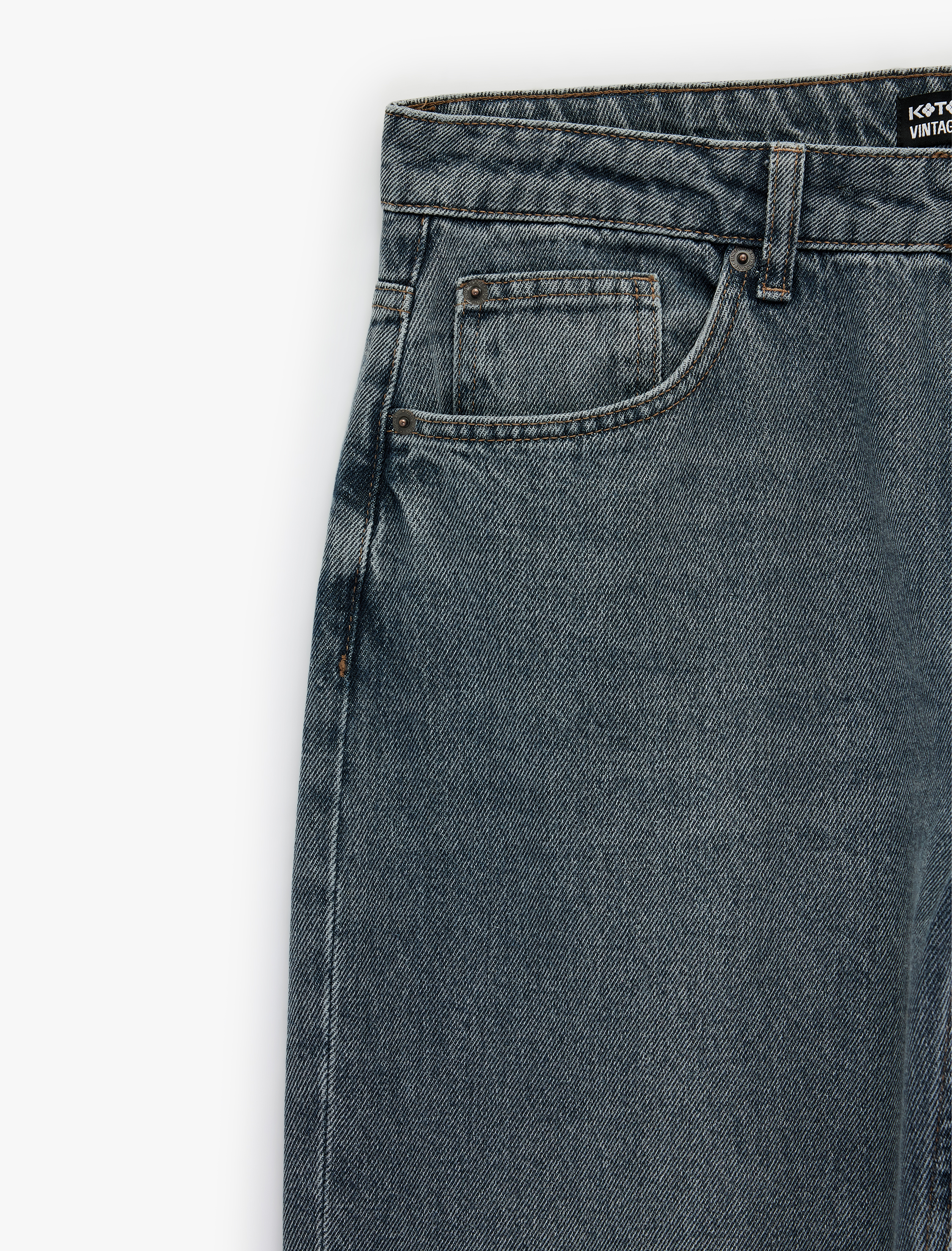   Pamuklu Normal Bel Vintage Straight Fit Jean Pantolon