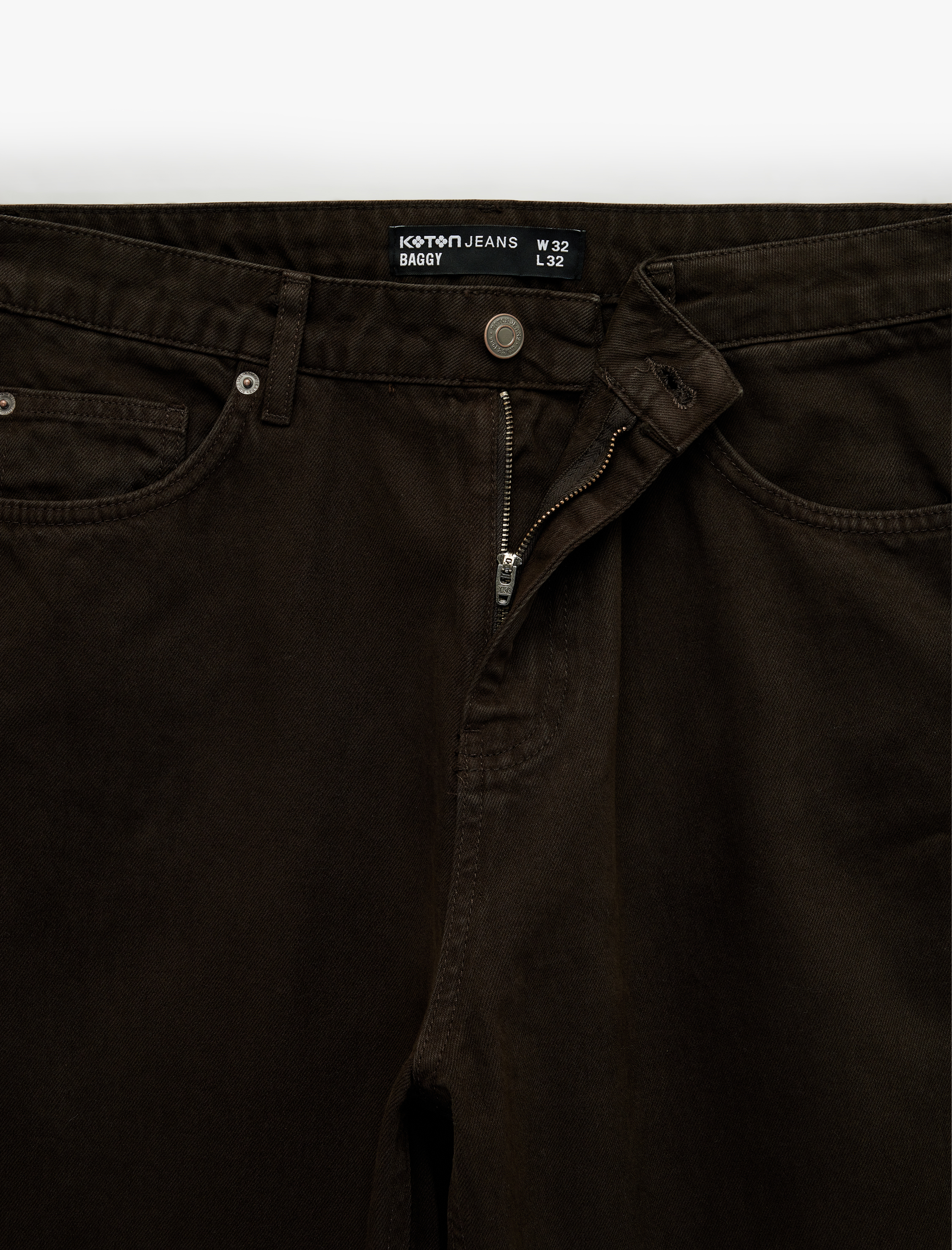   Regular Fit Beş Cepli Pamuklu Bol Baggy Jean Pantolon