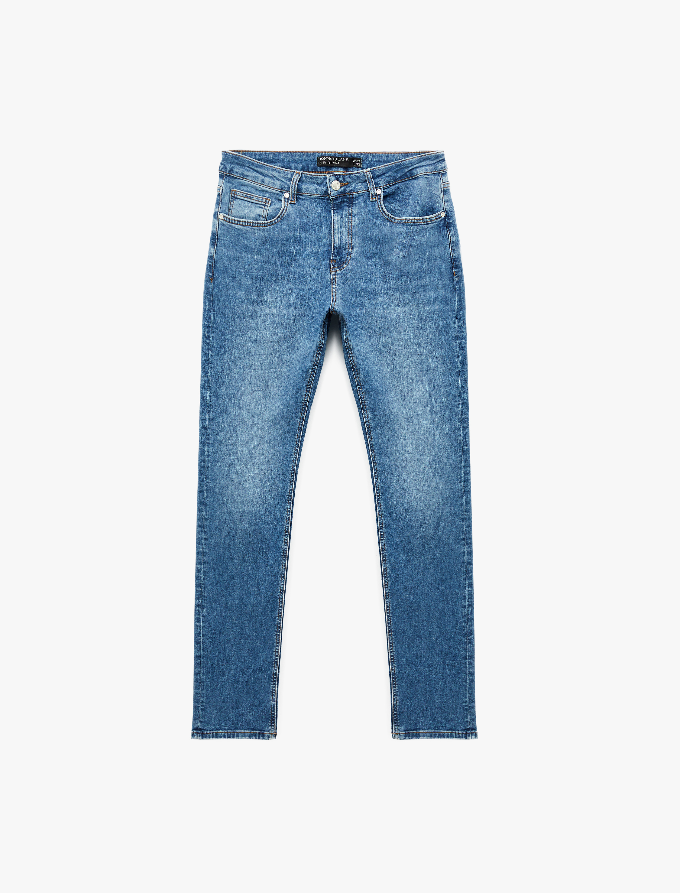   Düğmeli Cep Detaylı Normal Bel Slim Fit Jean Pantolon - Brad Jean