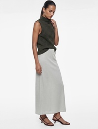 İnce Metalik İplik Detaylı Parıltılı Midi A Kesim Etek