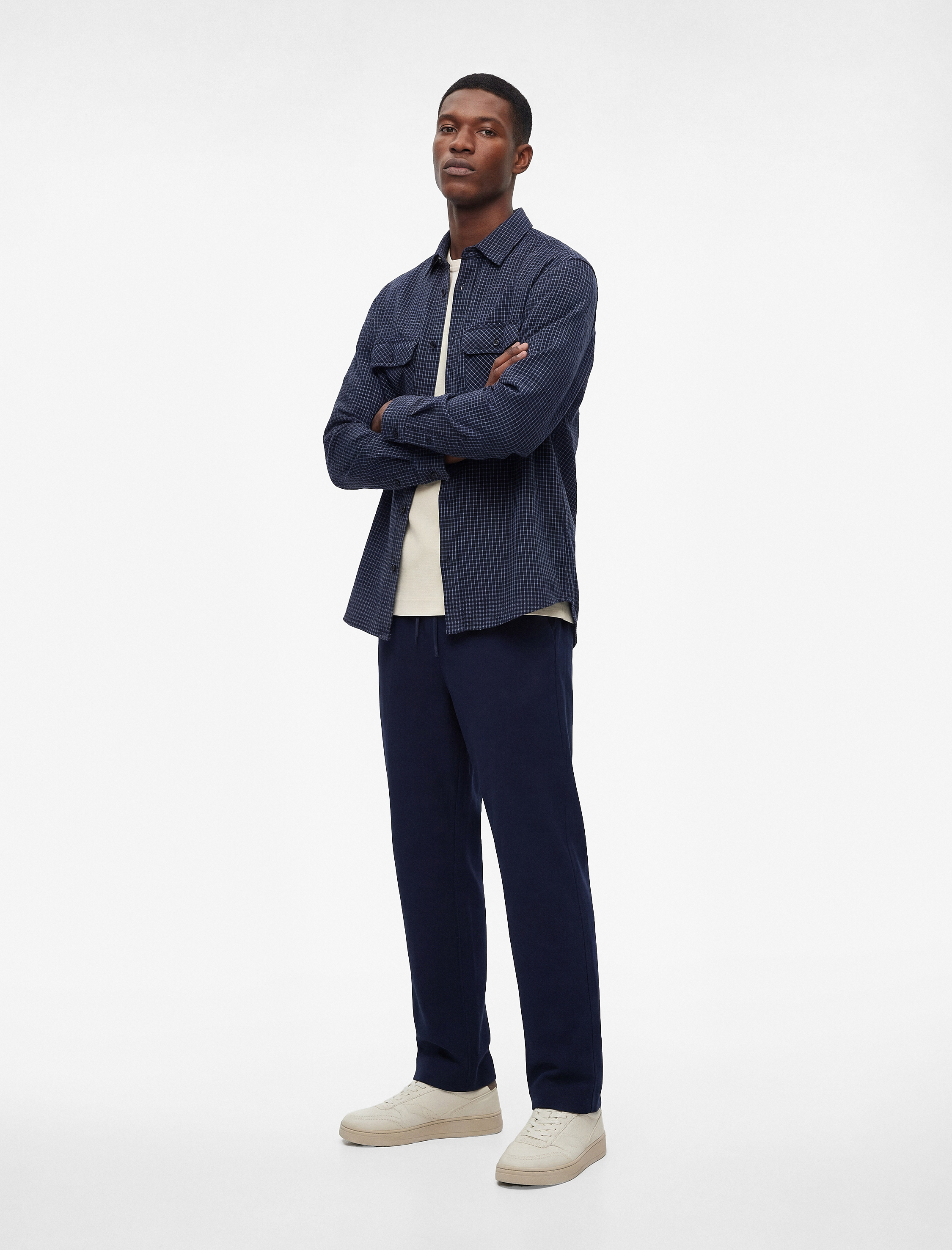   Regular Fit Cepli Krinkıl Beli Bağcıklı Chino Pantolon