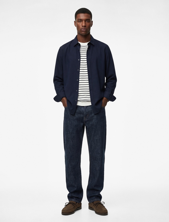  Regular Fit Pamuklu Klasik Yaka Uzun Kollu Gömlek