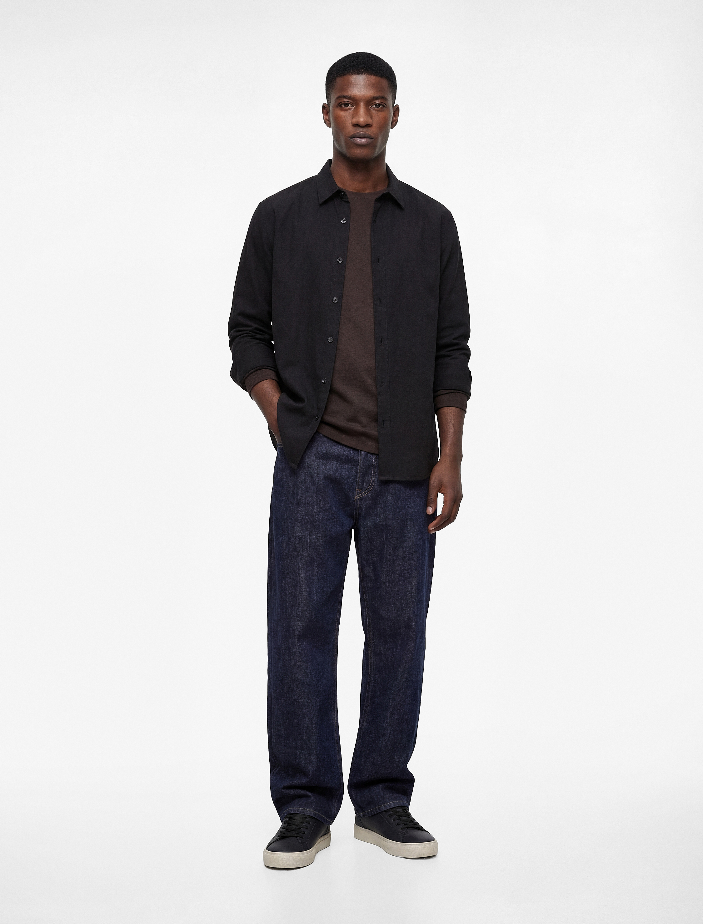 Regular Fit Pamuklu Klasik Yaka Uzun Kollu Gömlek - Görsel 2