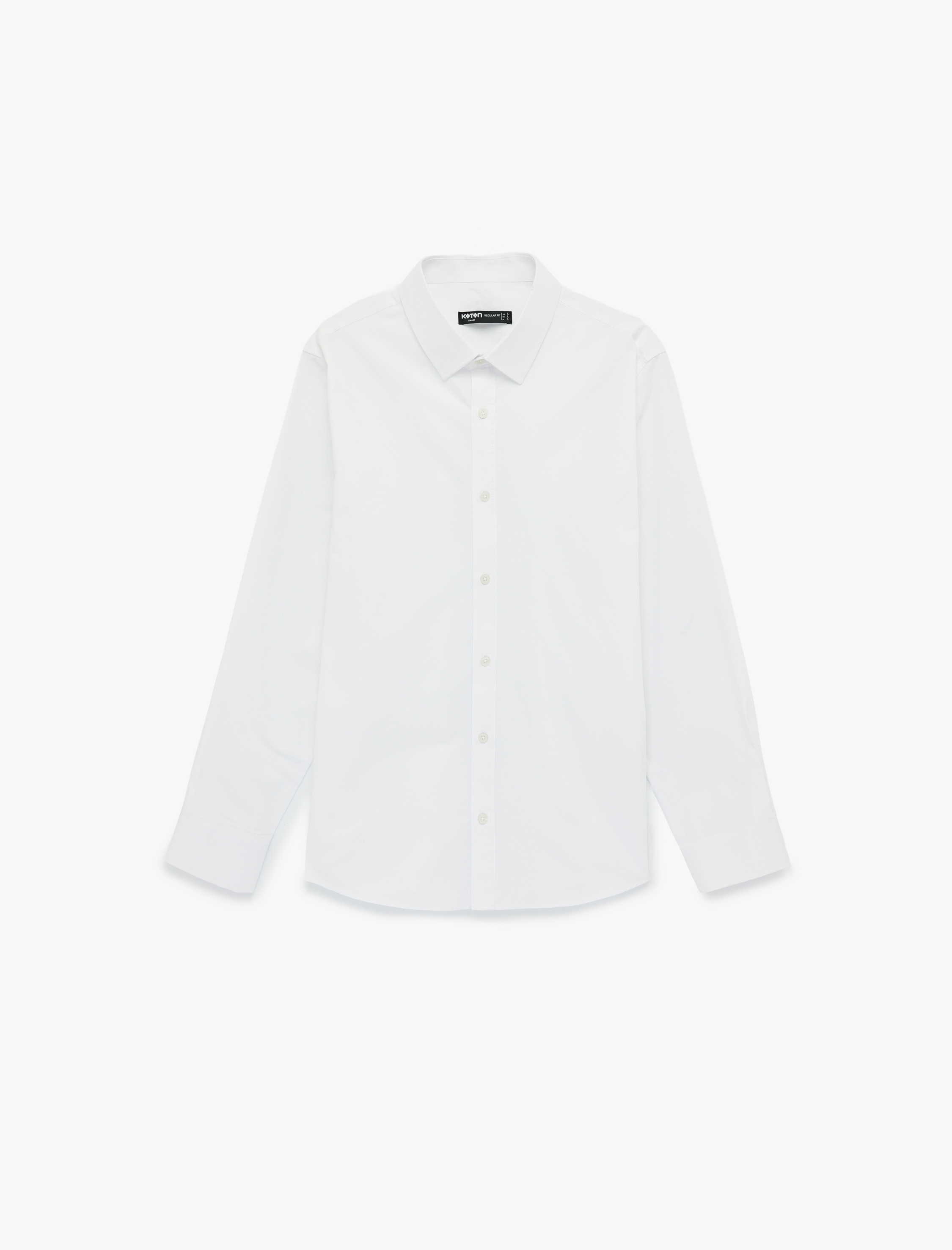 Regular Fit Pamuklu Klasik Yaka Uzun Kollu Gömlek - Görsel 3