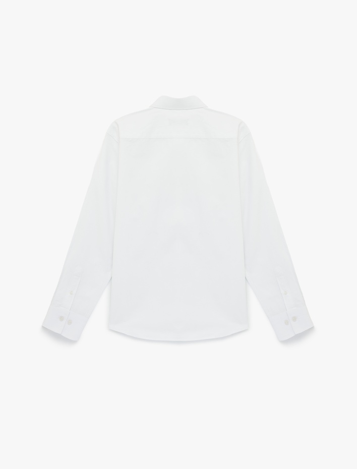  Regular Fit Pamuklu Klasik Yaka Uzun Kollu Gömlek