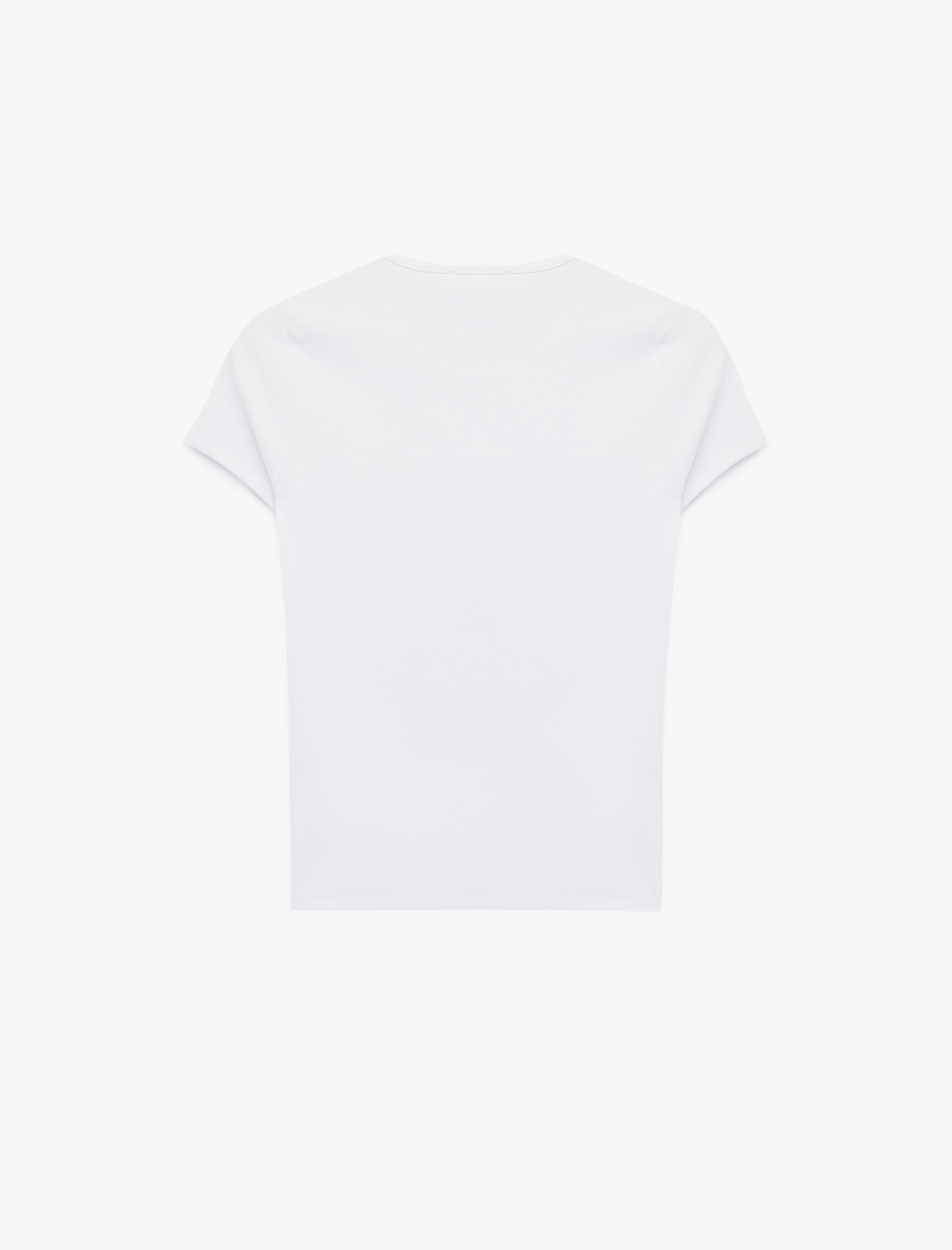   Kısa Kollu Bisiklet Yaka Pamuklu Fiyonklu Tişört