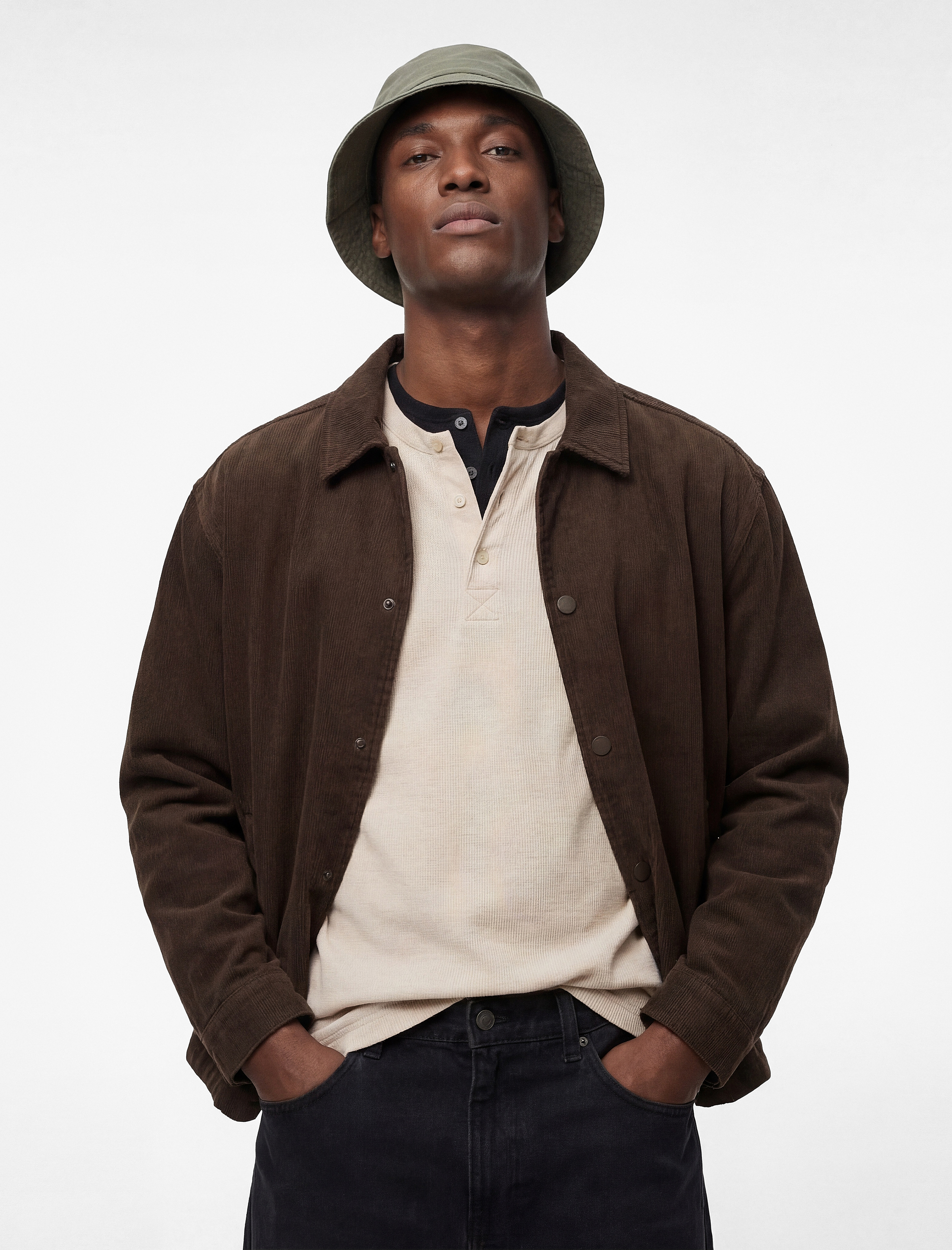   Uzun Kollu Pamuklu Gömlek Yaka Cepli Düğmeli Oversize Jean Ceket