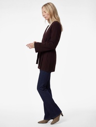 Koton X Melis Ağazat - Uzun Geniş Kollu Beli Bağcıklı Düğme Detaylı Uzun Kruvaze Hırka