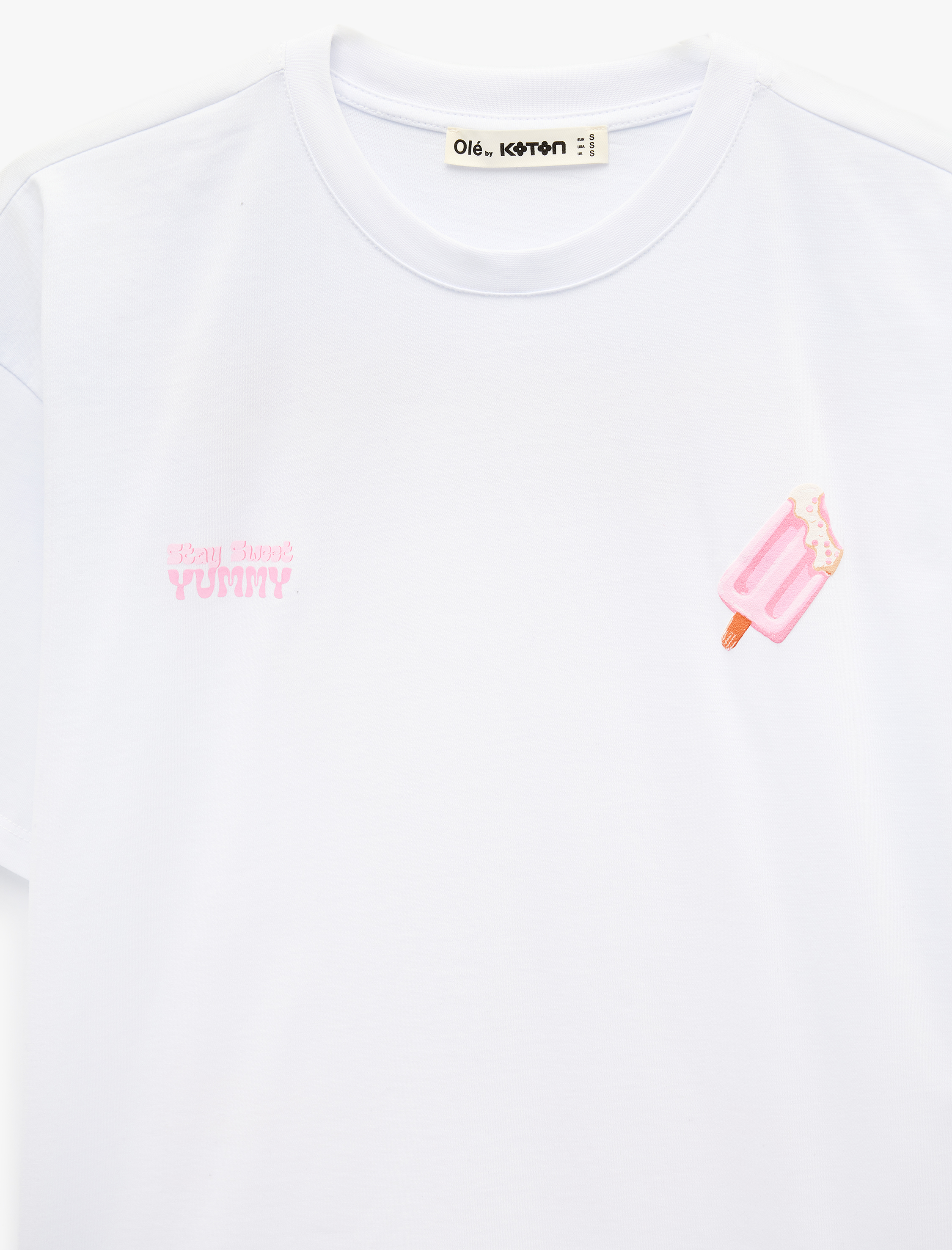   Kısa Kollu Bisiklet Yaka Arkası Baskılı Oversize Tişört