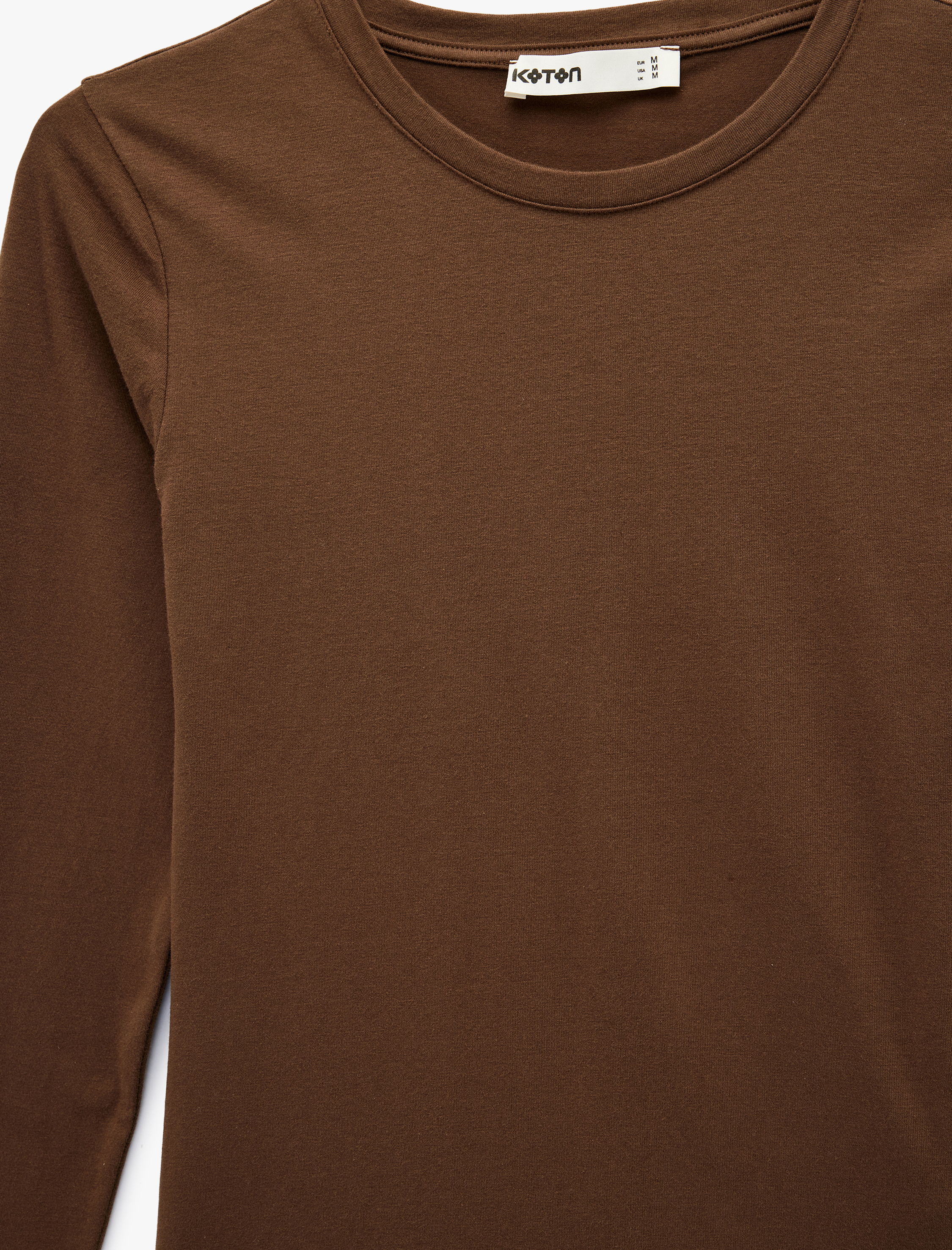   Slim Fit Pamuklu Uzun Kollu Bisiklet Yaka Tişört