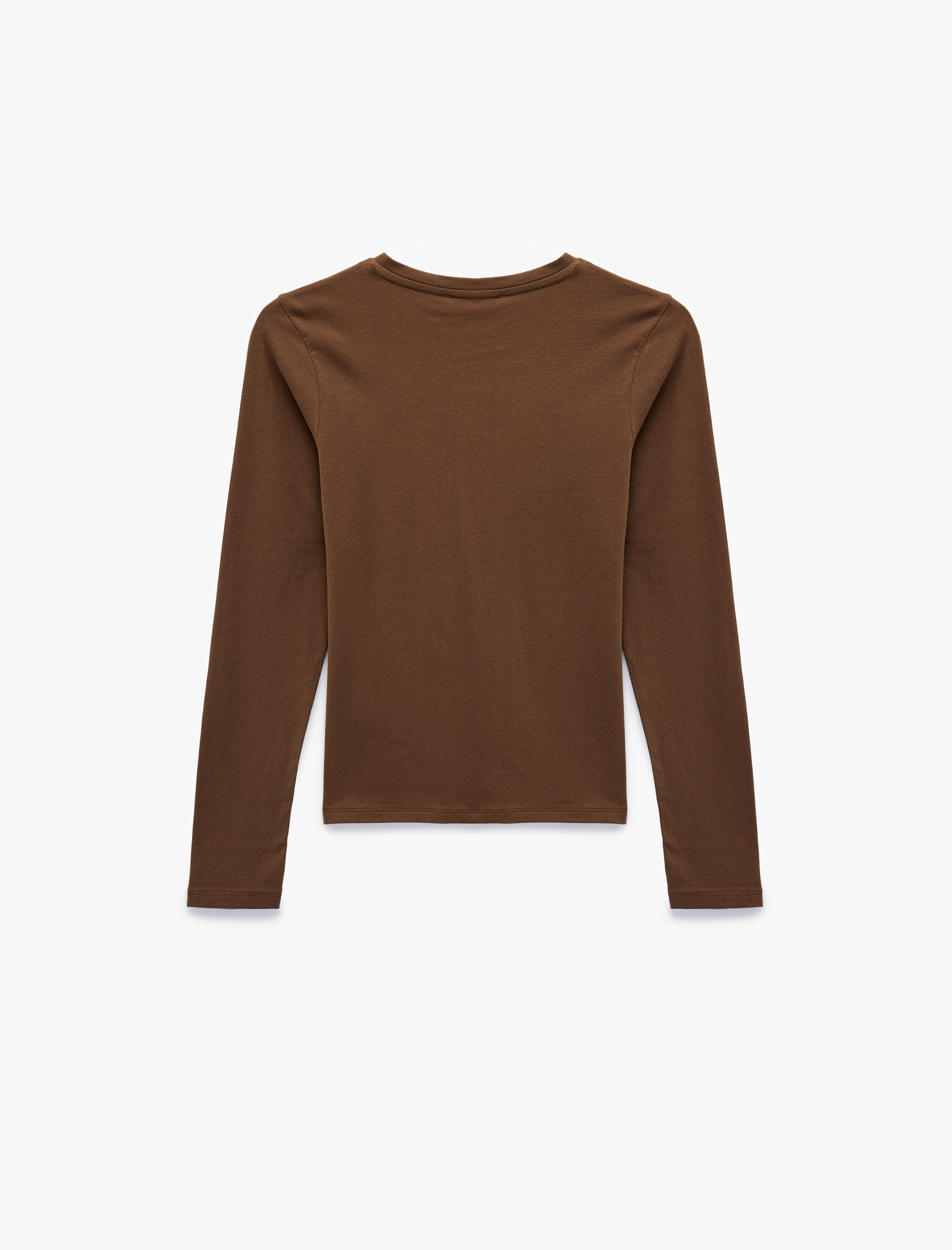   Slim Fit Pamuklu Uzun Kollu Bisiklet Yaka Tişört