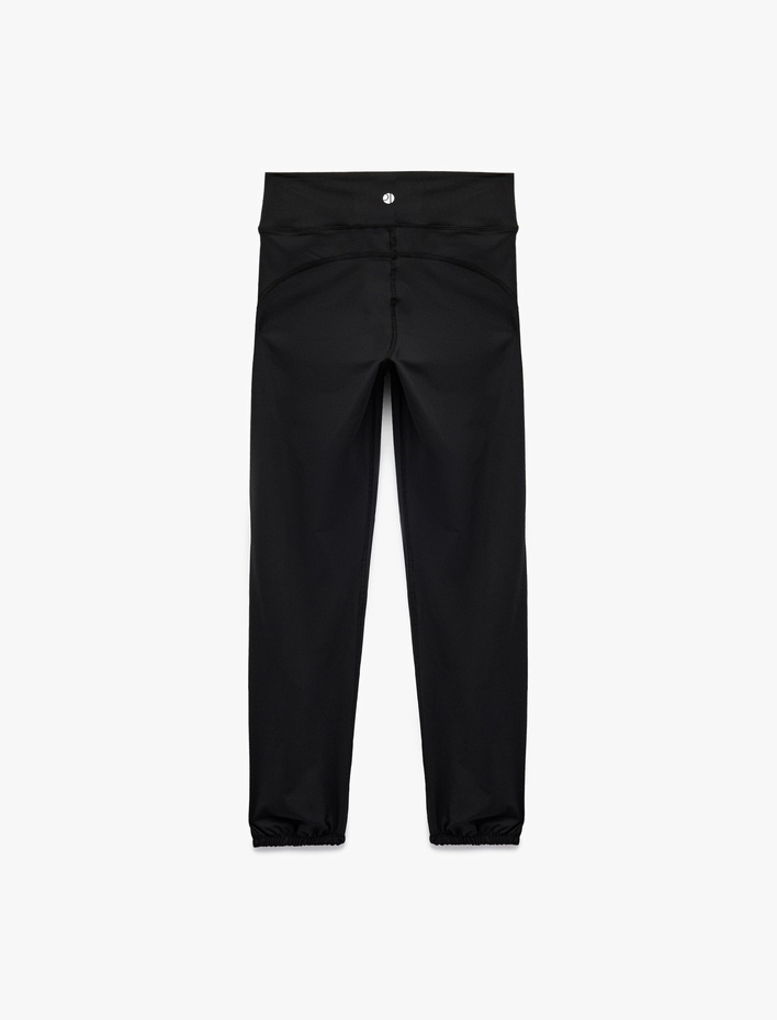  İnterlok Yüksek Bel Lastikli Paça Flare Spor Tayt