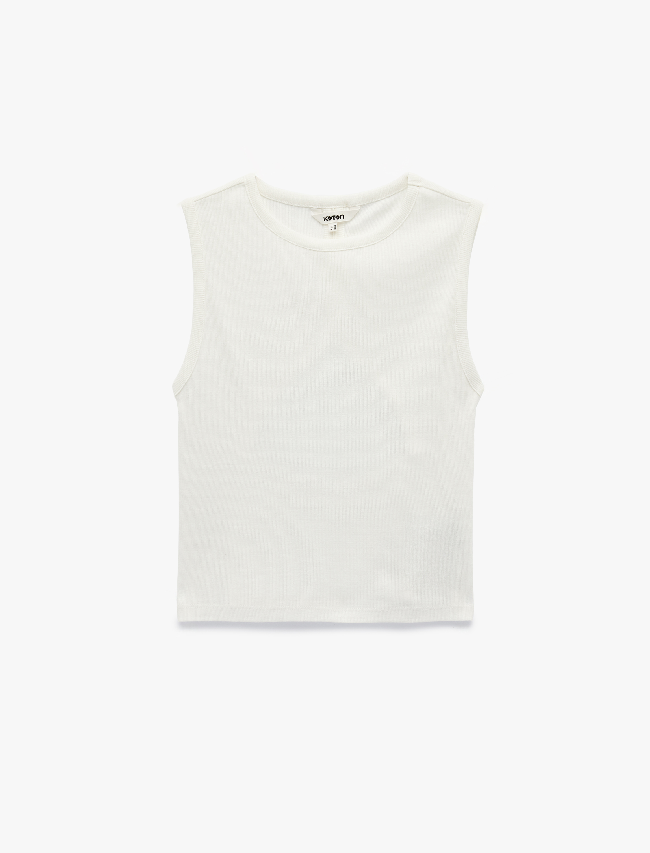   Pamuklu Slim Fit Bisiklet Yaka Kolsuz Arkası Dekolte Detaylı Bluz