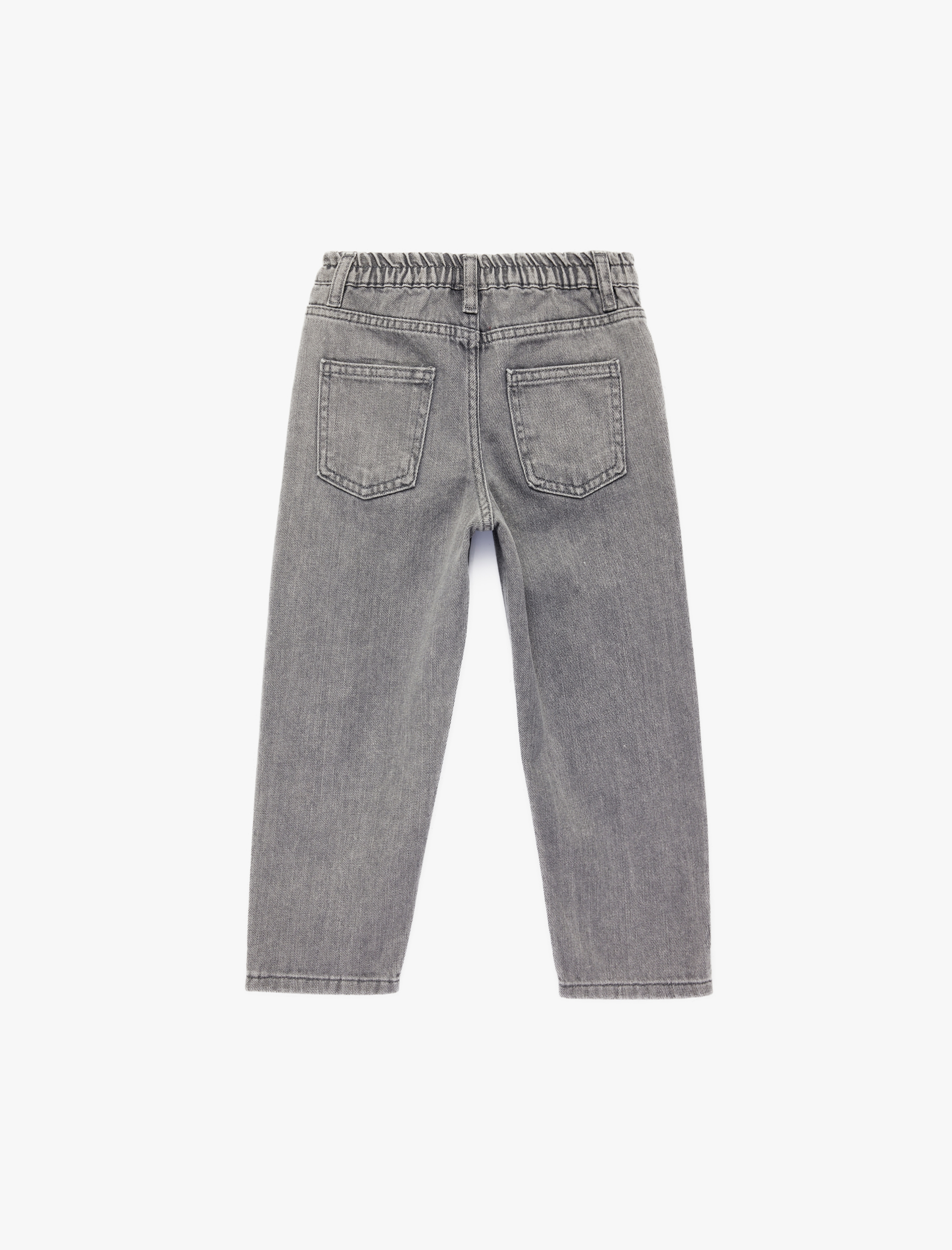  Erkek Bebek Pamuklu Cepli Rahat Kalıp Düğmeli Balon Form Denim Pantolon