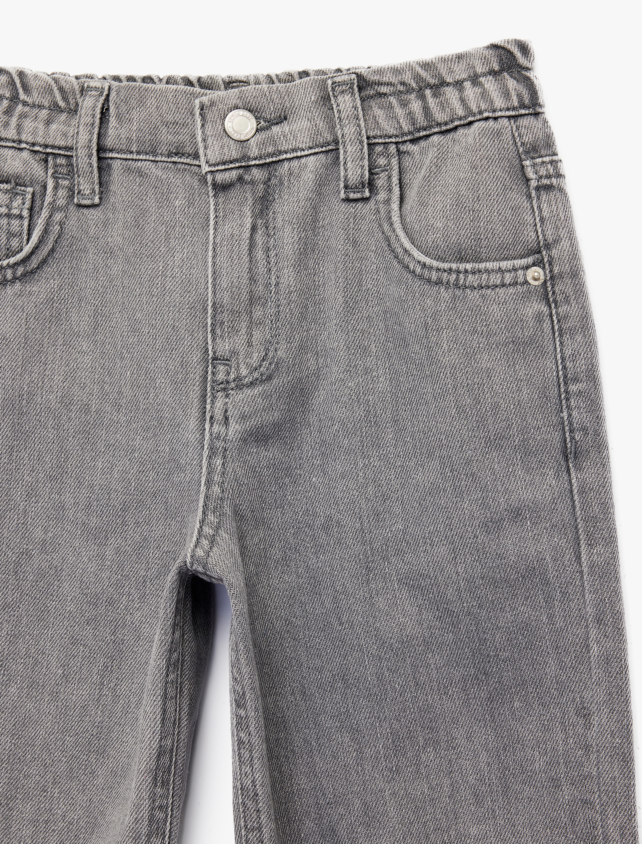  Erkek Bebek Pamuklu Cepli Rahat Kalıp Düğmeli Balon Form Denim Pantolon