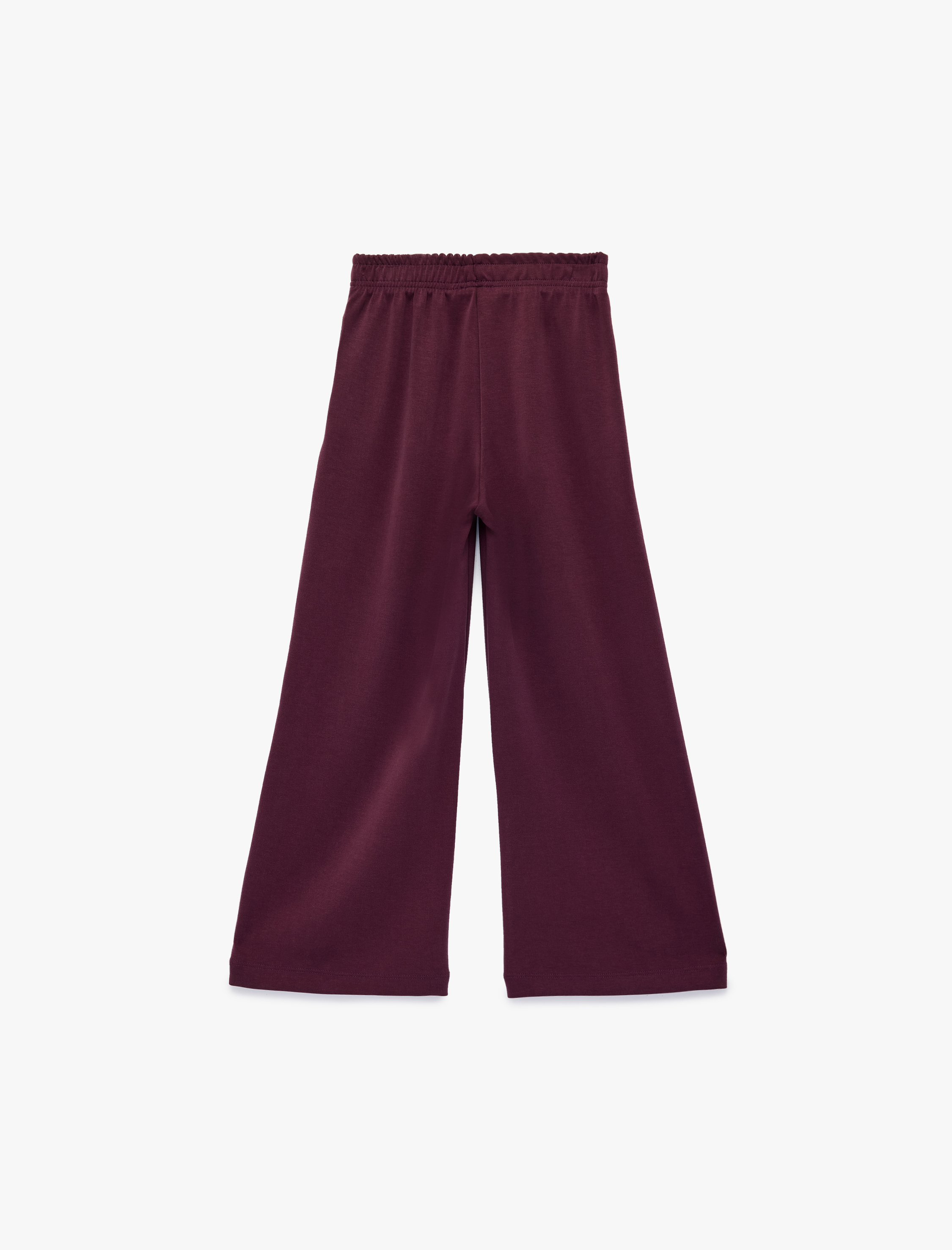  Kız Çocuk Beli Lastikli Viskon Karışımlı Geniş Paça Pantolon