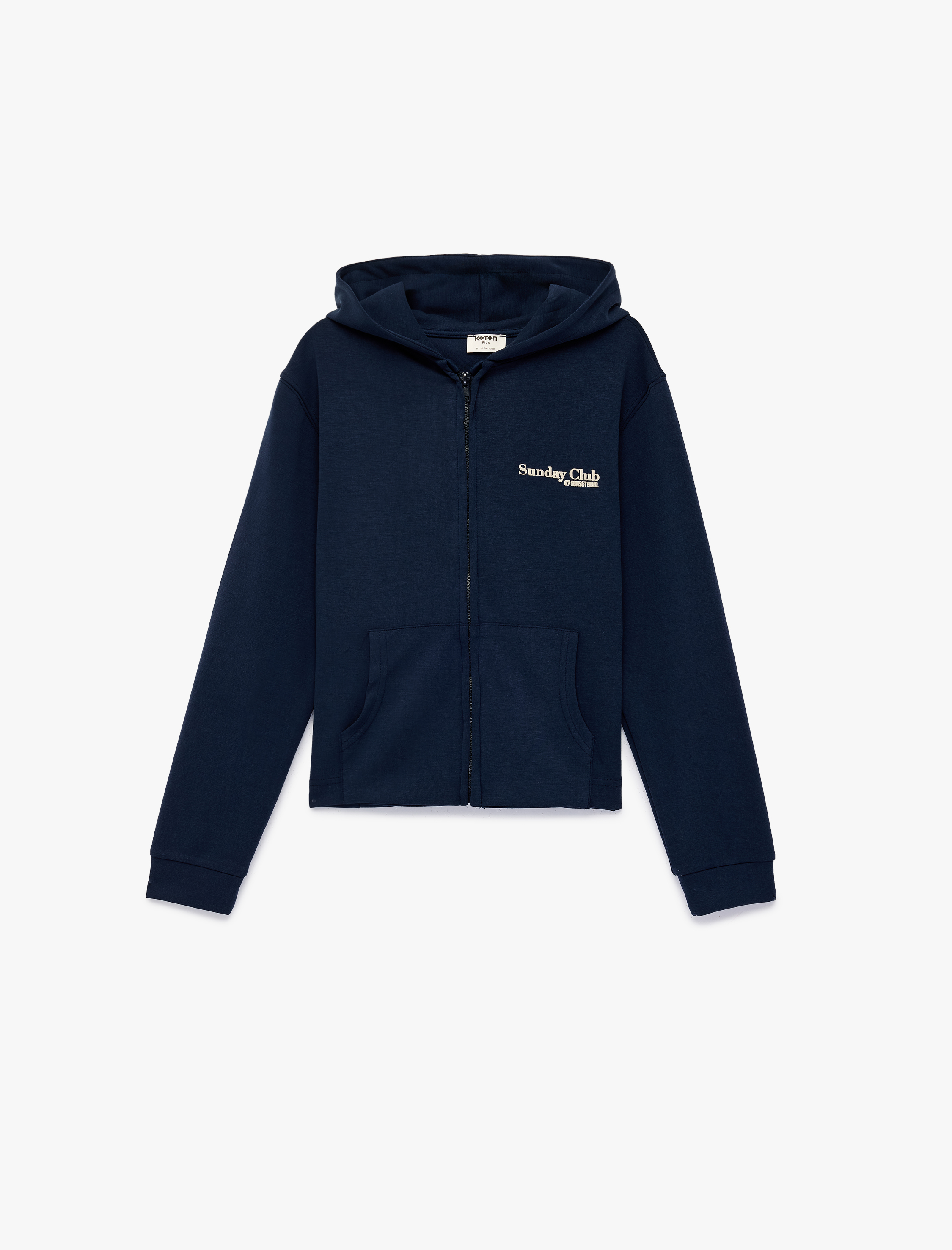  Kız Çocuk Kanguru Cepli Fermuarlı Uzun Kollu Kapüşonlu Hırka