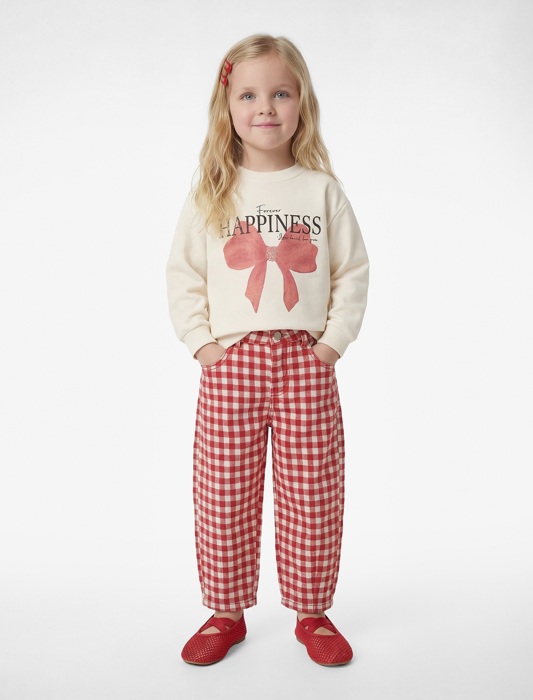  Kız Bebek Pamuklu Uzun Kollu Bisiklet Yaka Fiyonk Baskılı Sweatshirt