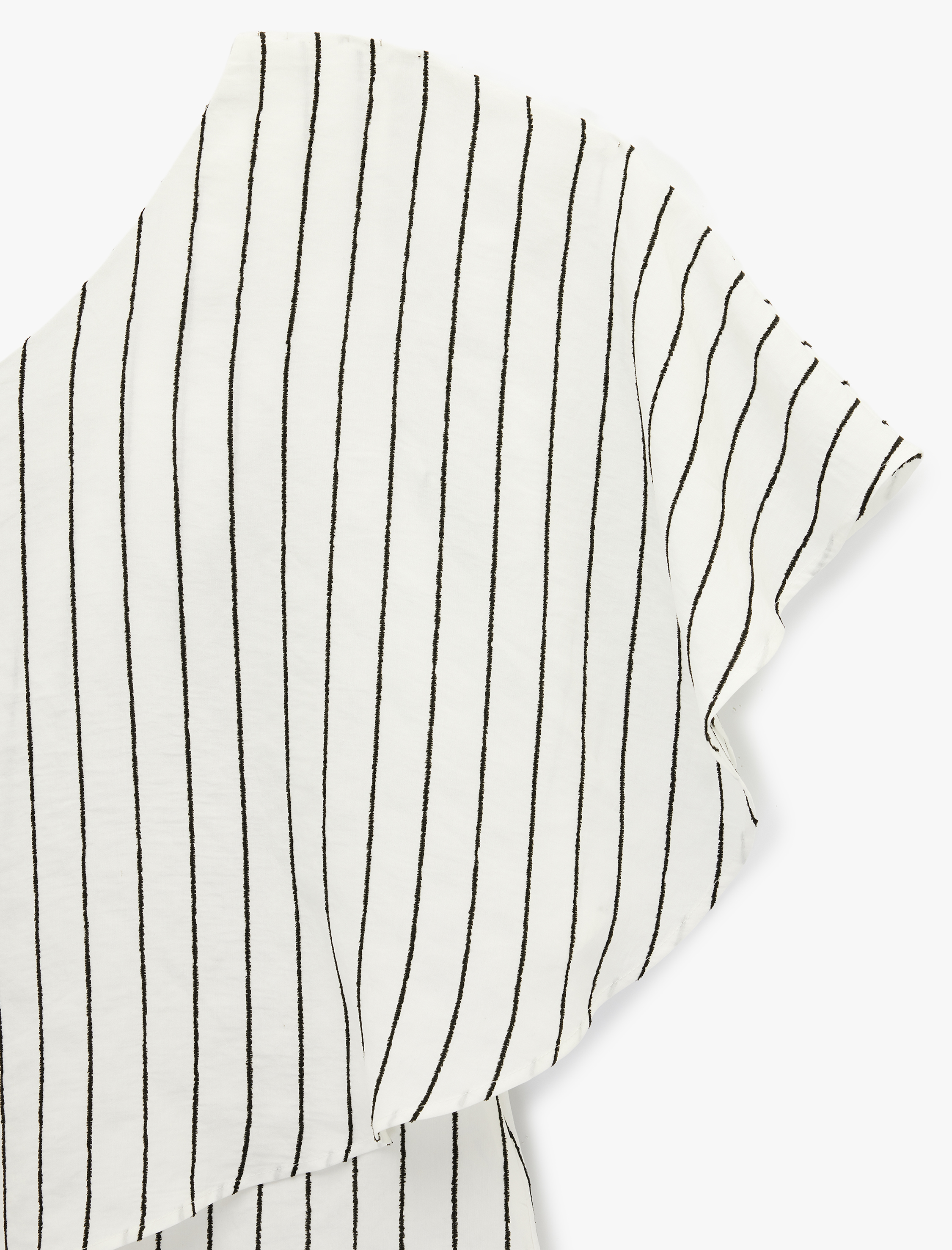   Modal Kumaş Çizgili Tek Omuz Bluz