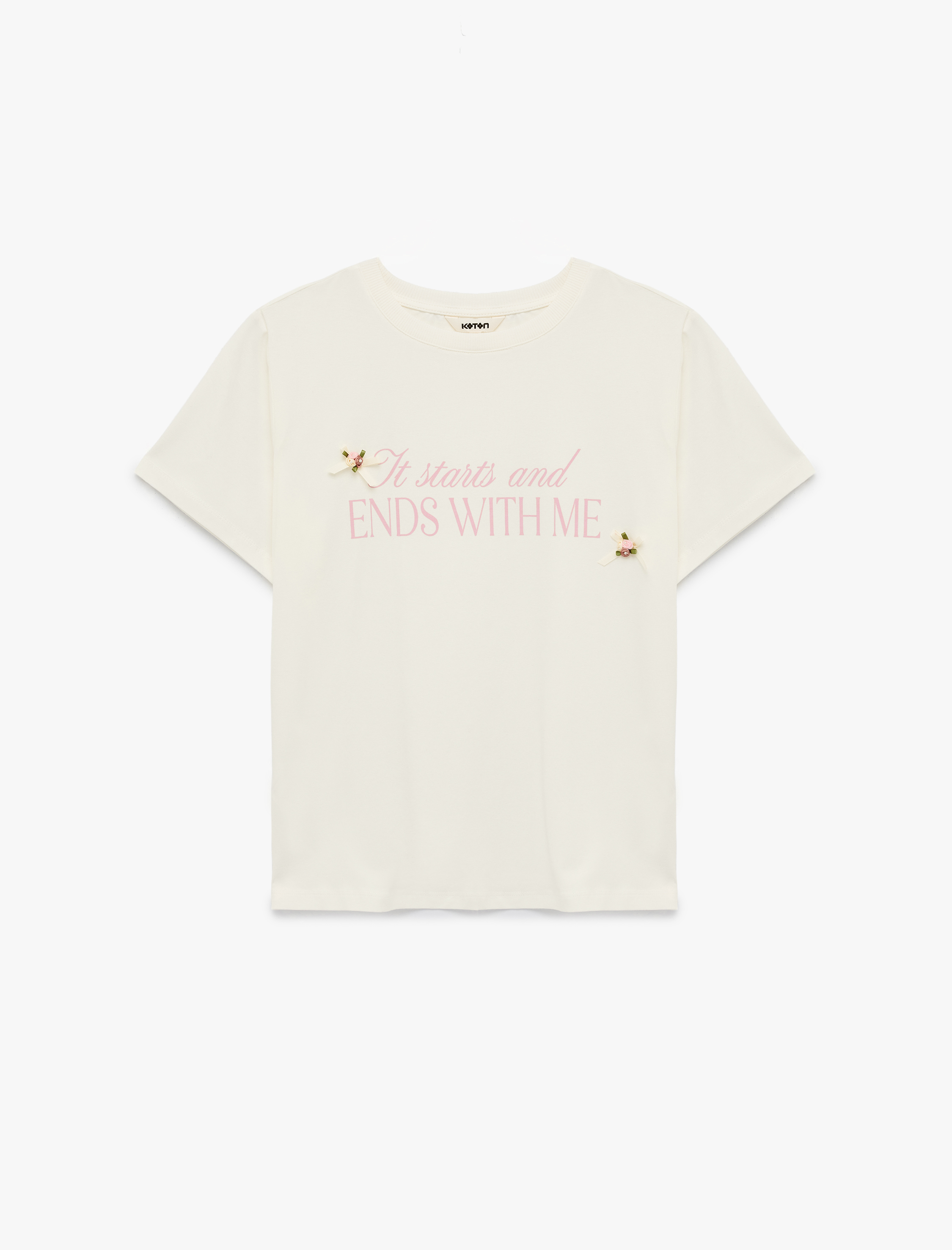   Regular Fit Kısa Kollu Bisiklet Yaka Pamuklu Baskılı Tişört