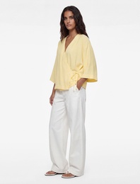 Kruvaze Yaka Yarım Kol Viskon Kimono