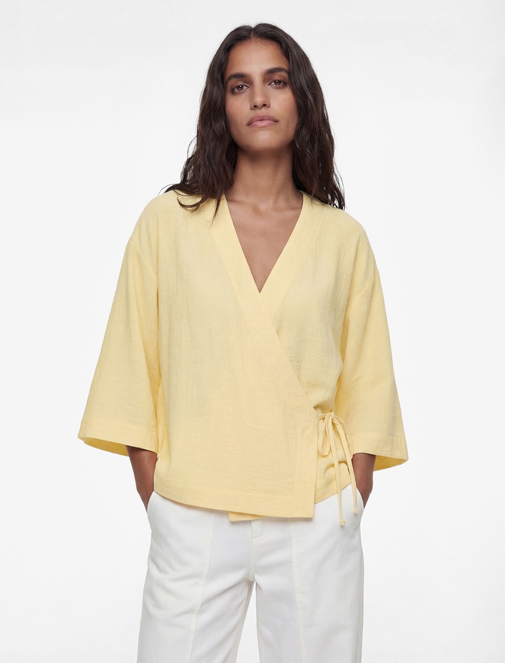  Kruvaze Yaka Yarım Kol Viskon Kimono