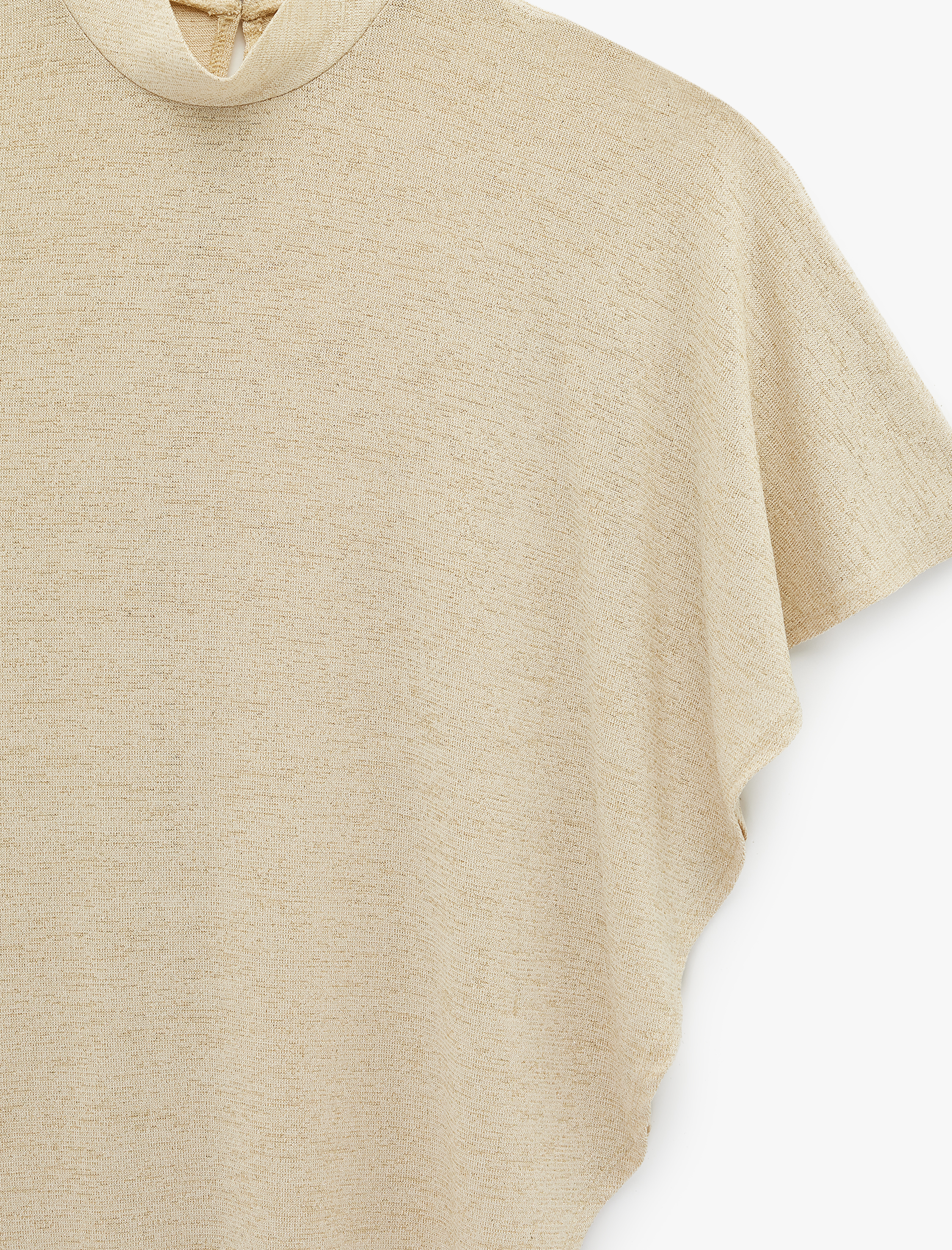   Kolsuz Bol Kalıp Bisiklet Yaka Asimetrik Bluz