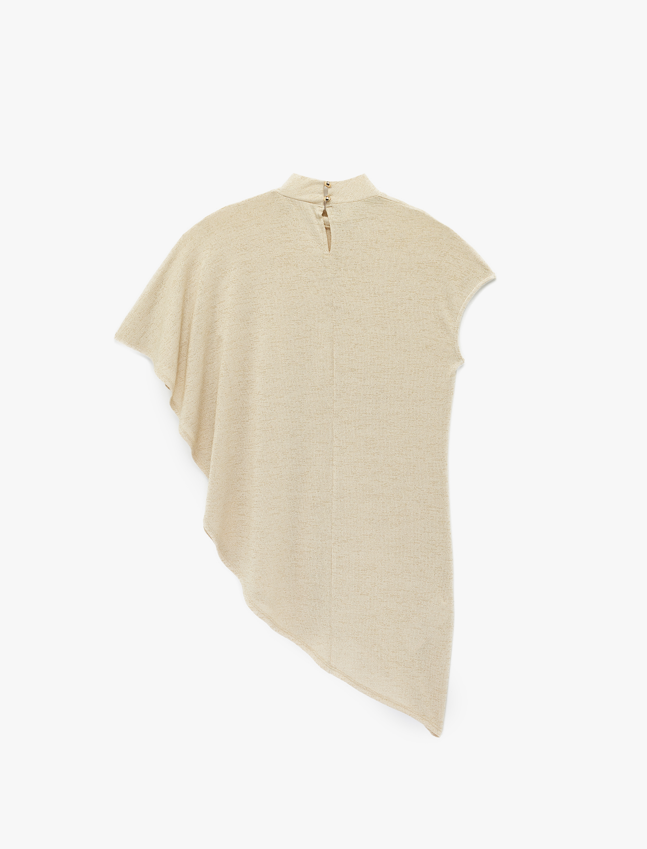   Kolsuz Bol Kalıp Bisiklet Yaka Asimetrik Bluz