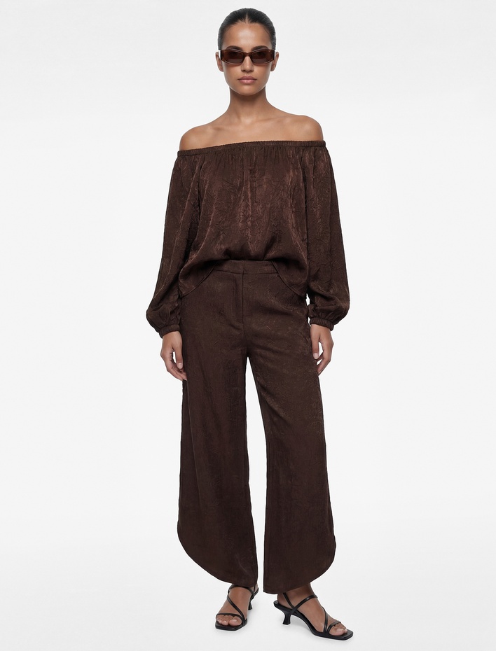  Yüksek Bel Dokulu Fermuarlı Harem Pantolon