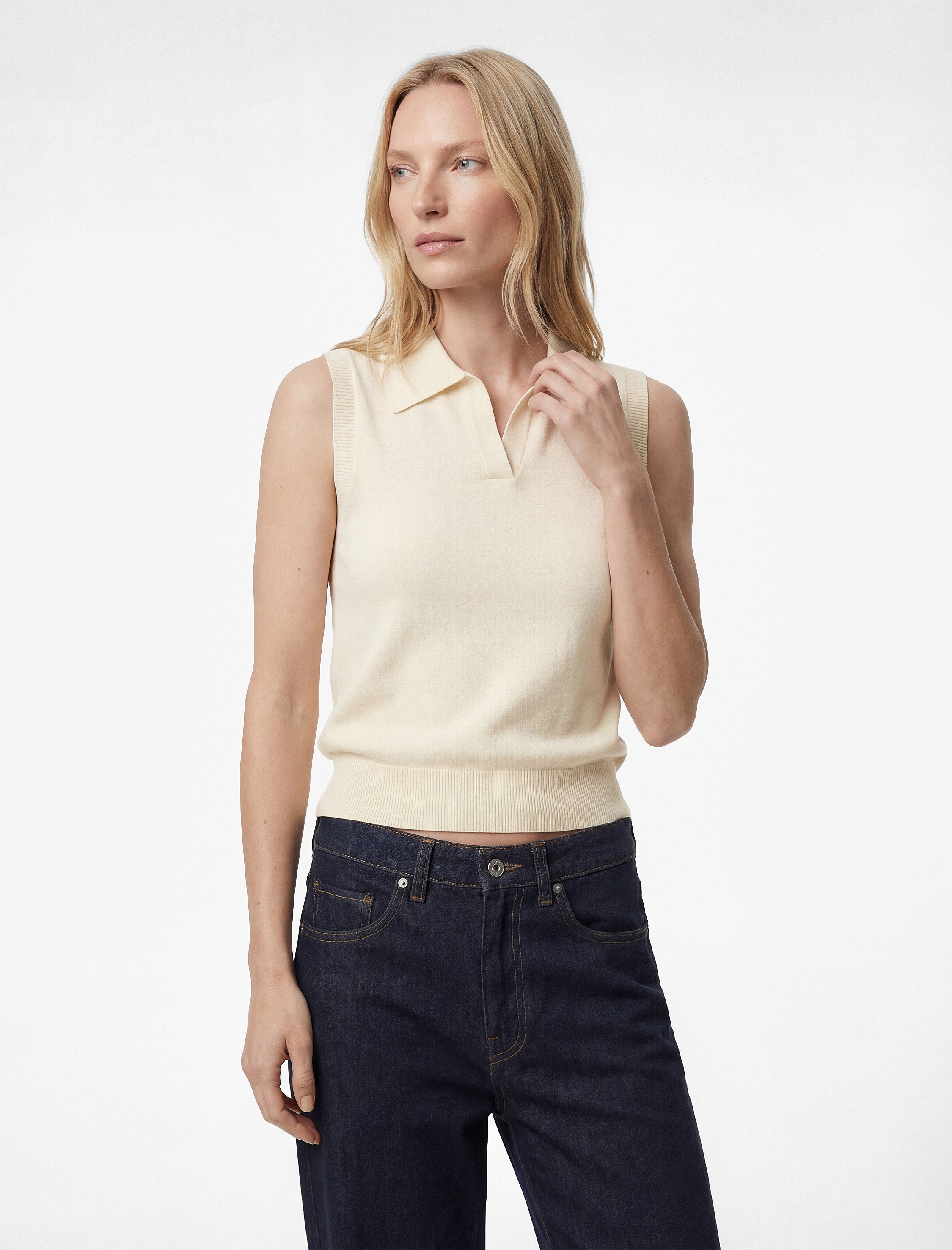   Polo Yaka Kolsuz Triko Bluz