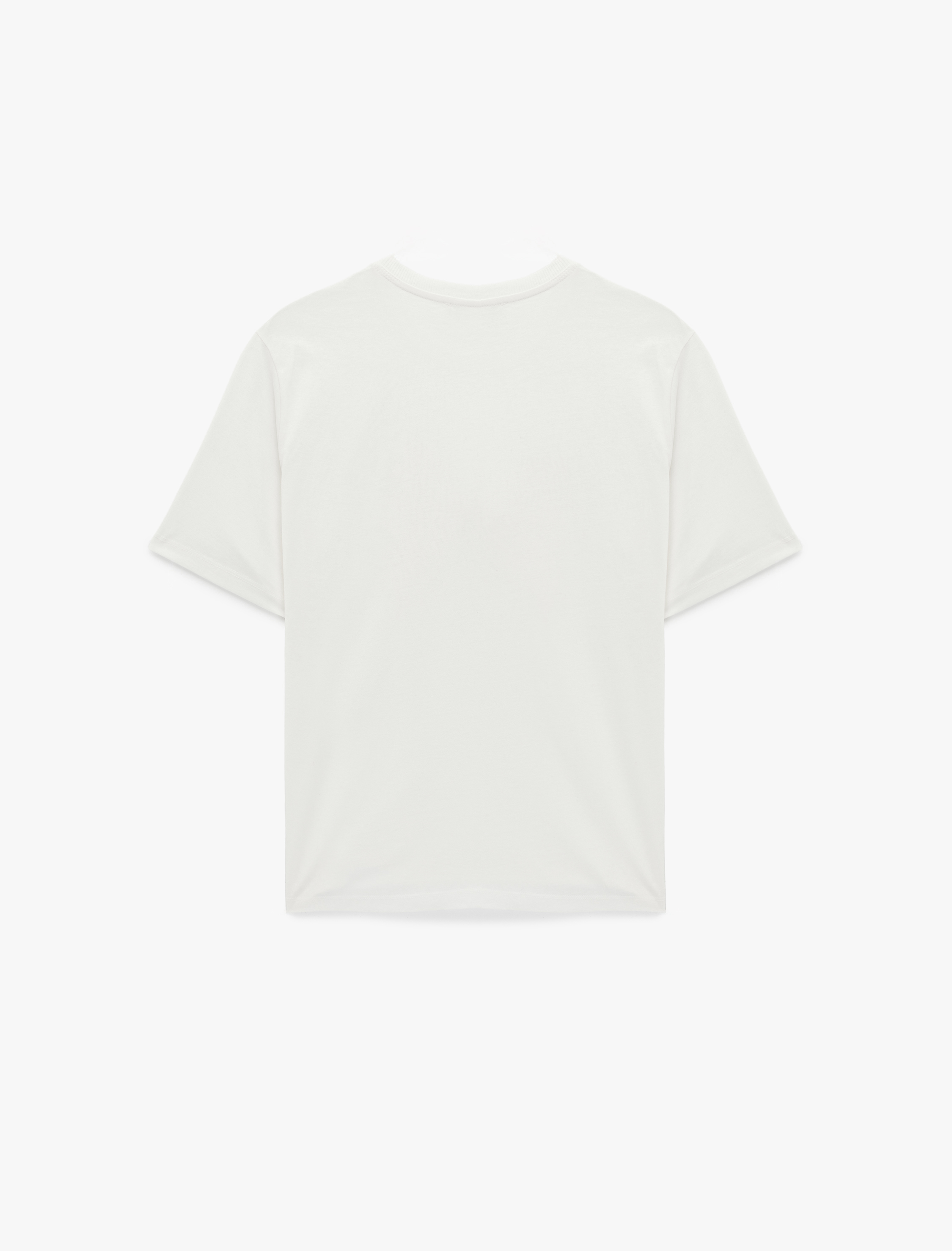   Pamuklu Kısa Kollu Bisiklet Yaka Fiyonk Aplike Detaylı Tişört