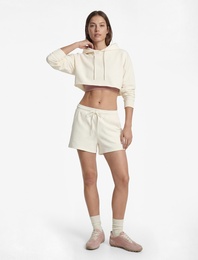 Viskon Karışımlı Uzun Kollu Kapüşonlu Oversize Spor Sweatshirt