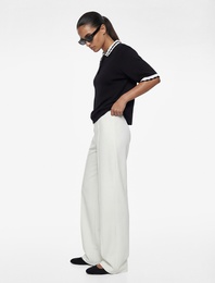 Krep Kumaş Düz Geniş Paça Palazzo Pantolon