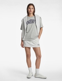 Kısa Kollu Bisiklet Yaka Baskılı Oversize Spor Tişört