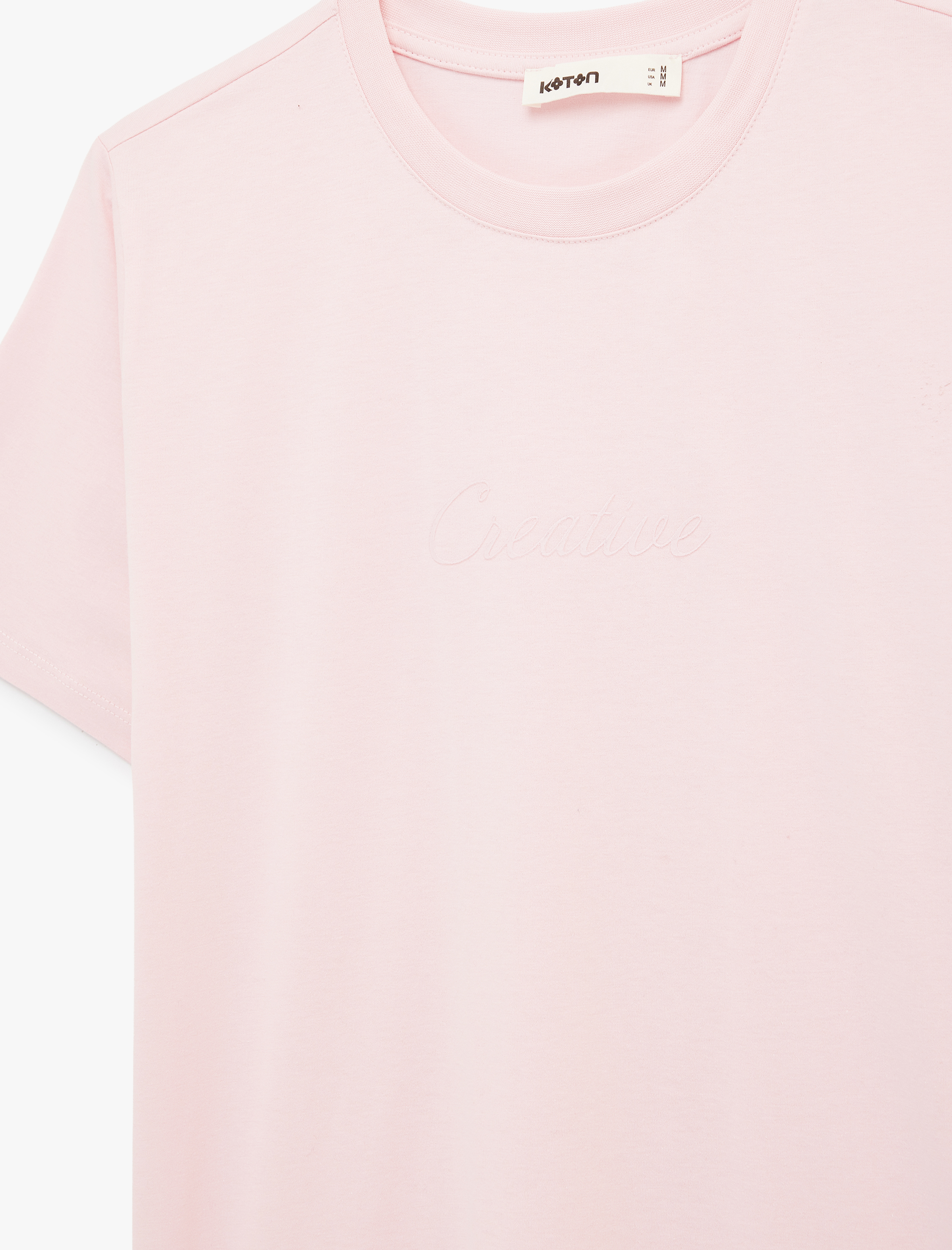   Pamuklu Kısa Kollu Bisiklet Yaka Basic Tişört