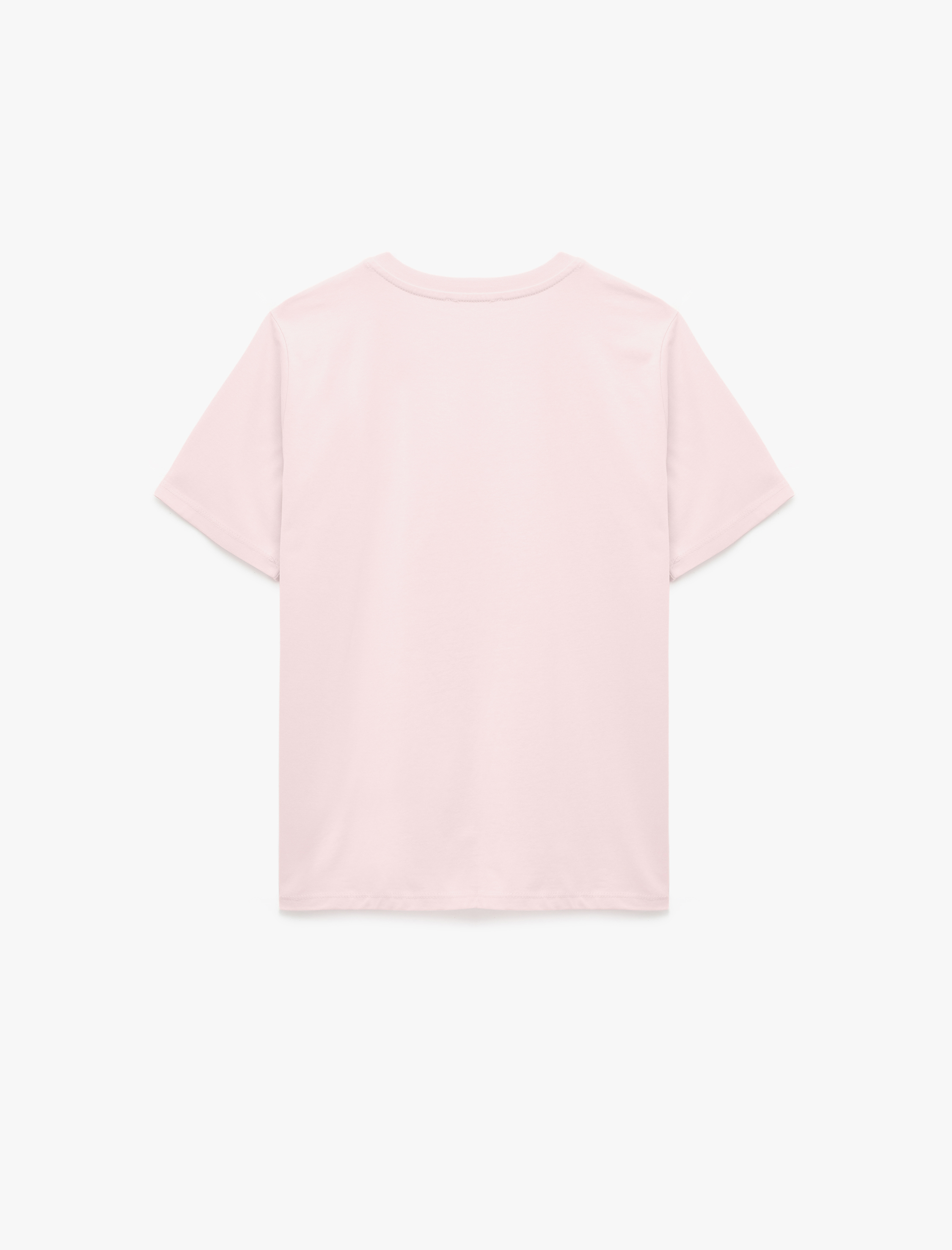   Pamuklu Kısa Kollu Bisiklet Yaka Basic Tişört