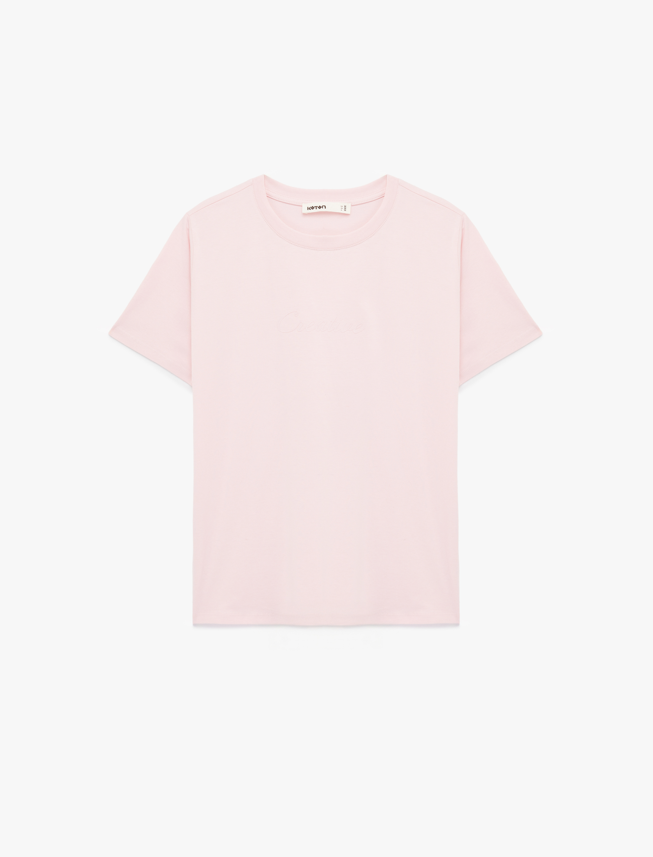   Pamuklu Kısa Kollu Bisiklet Yaka Basic Tişört