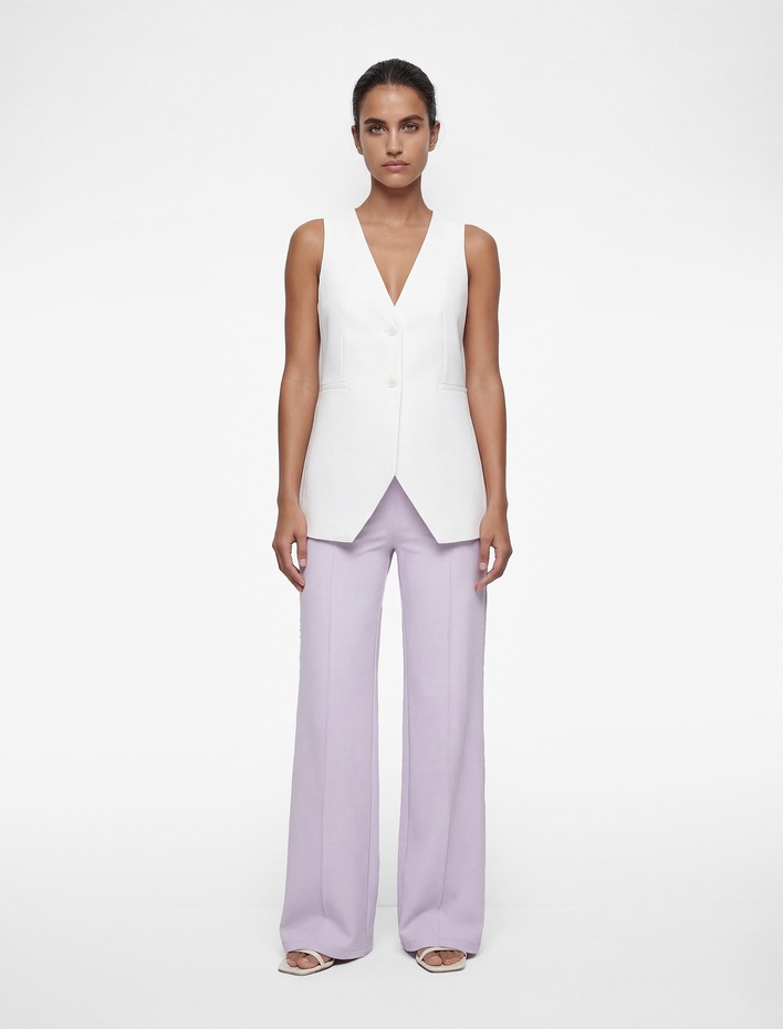  Krep Kumaş Düz Geniş Paça Palazzo Pantolon