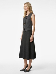 A Kesim Metalik İplik Detaylı Parıltılı Midi Etek