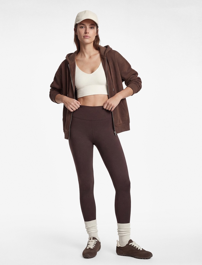  Yüksek Bel Dikiş Detaylı Slim Fit Spor Tayt