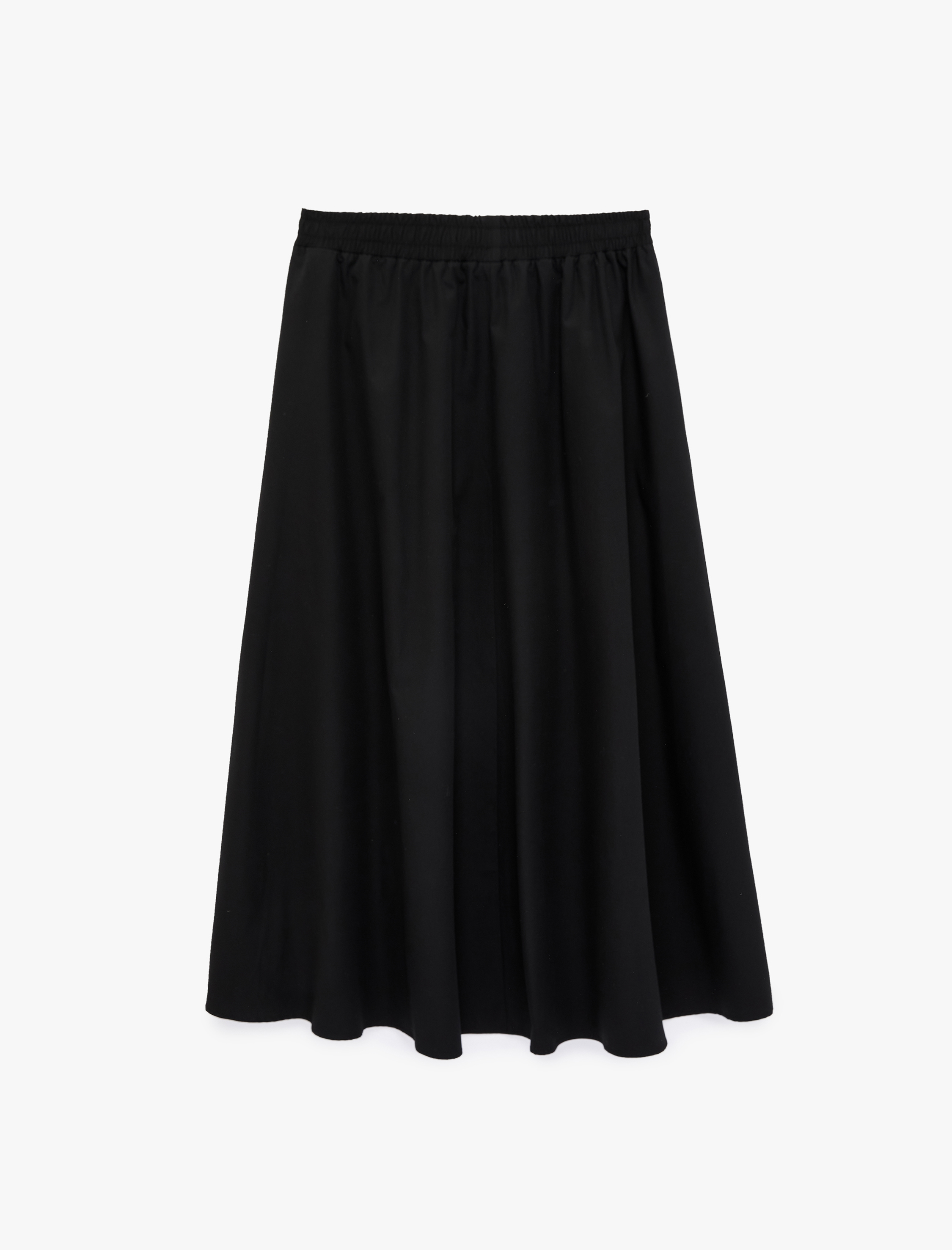   Pamuklu Beli Lastikli Çan Kesim Poplin Midi Etek