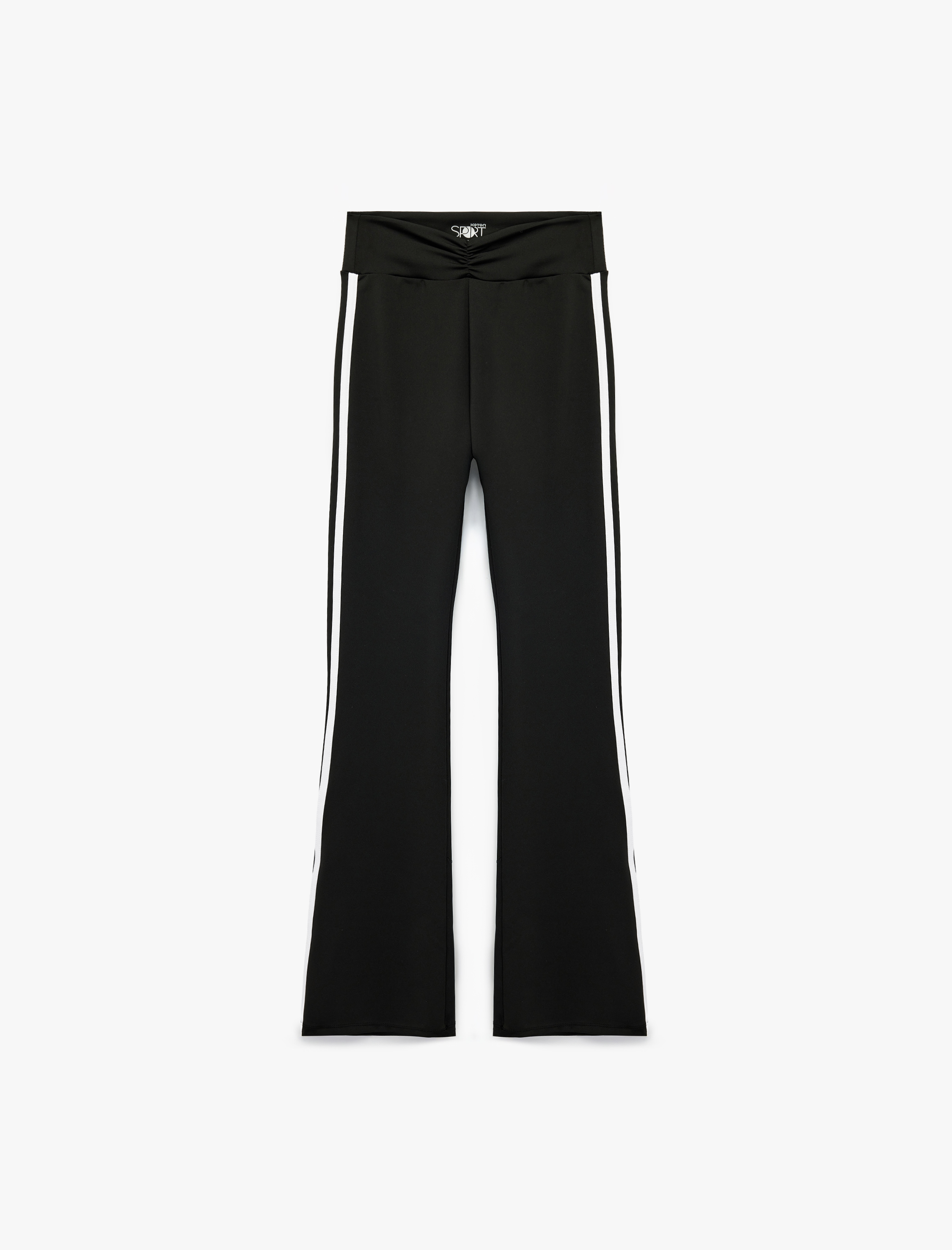   Biyeli Yüksek Bel İspanyol Paça Spor Tayt