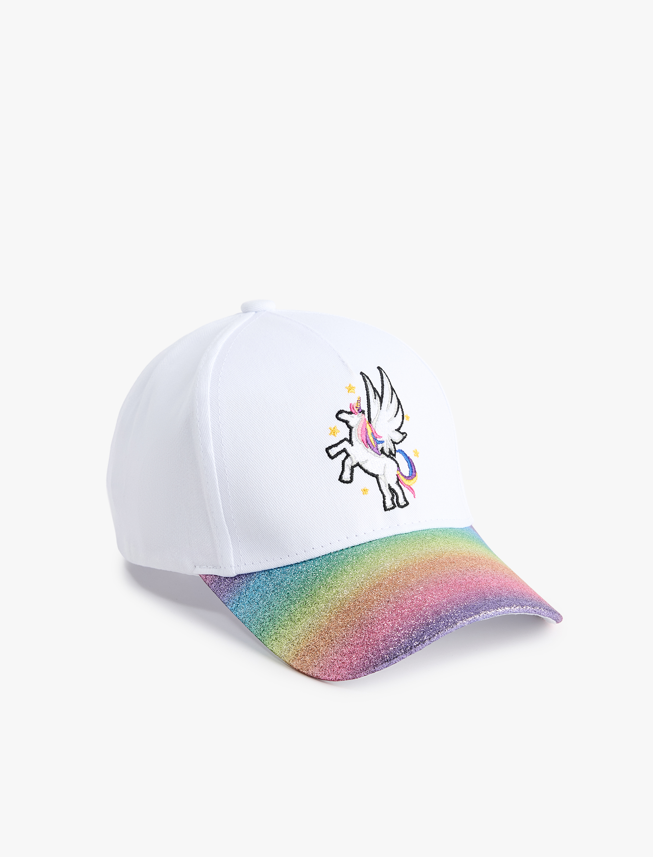  Kız Çocuk Pamuklu Sim Detaylı Unicorn İşlemeli Kep Şapka