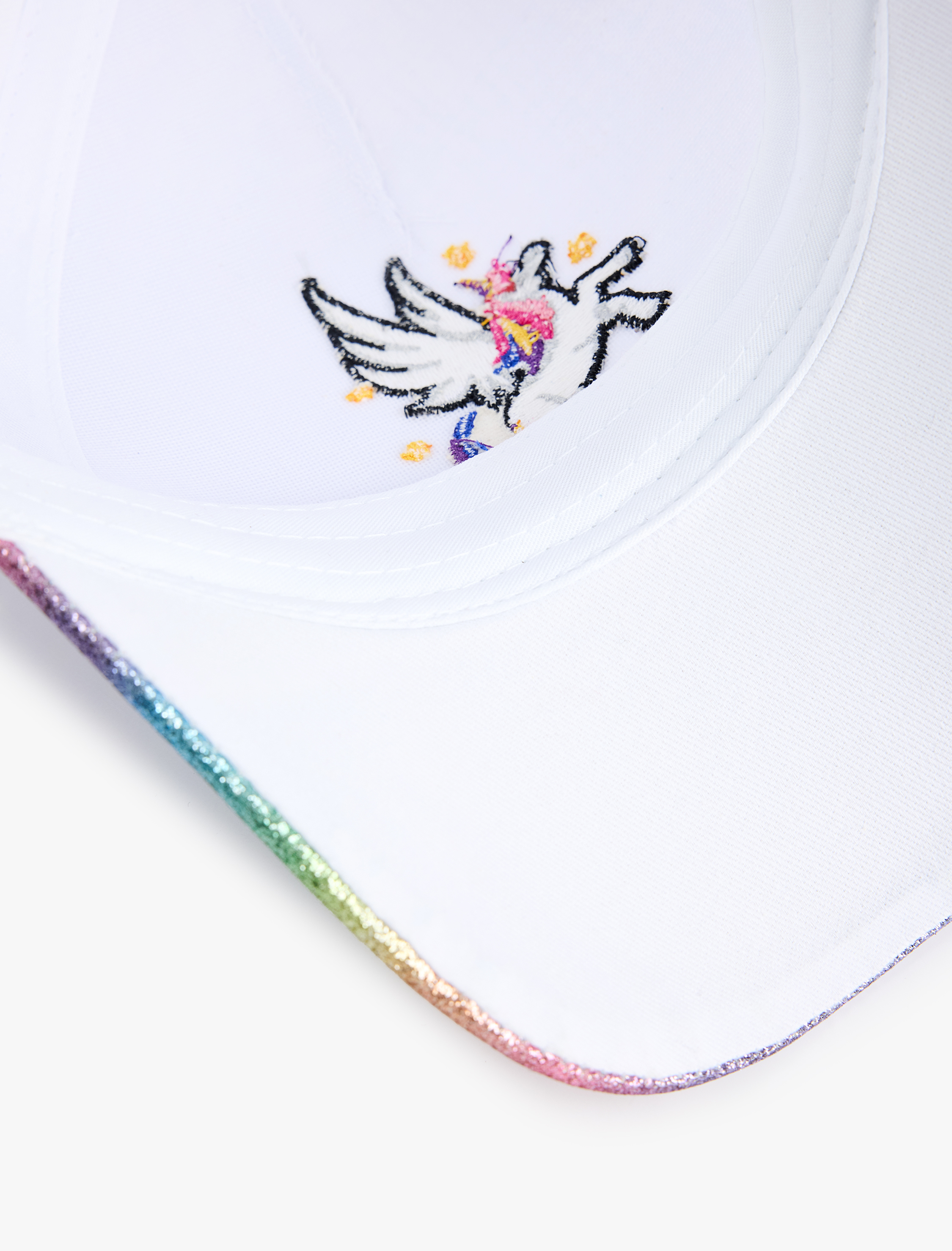  Kız Çocuk Pamuklu Sim Detaylı Unicorn İşlemeli Kep Şapka