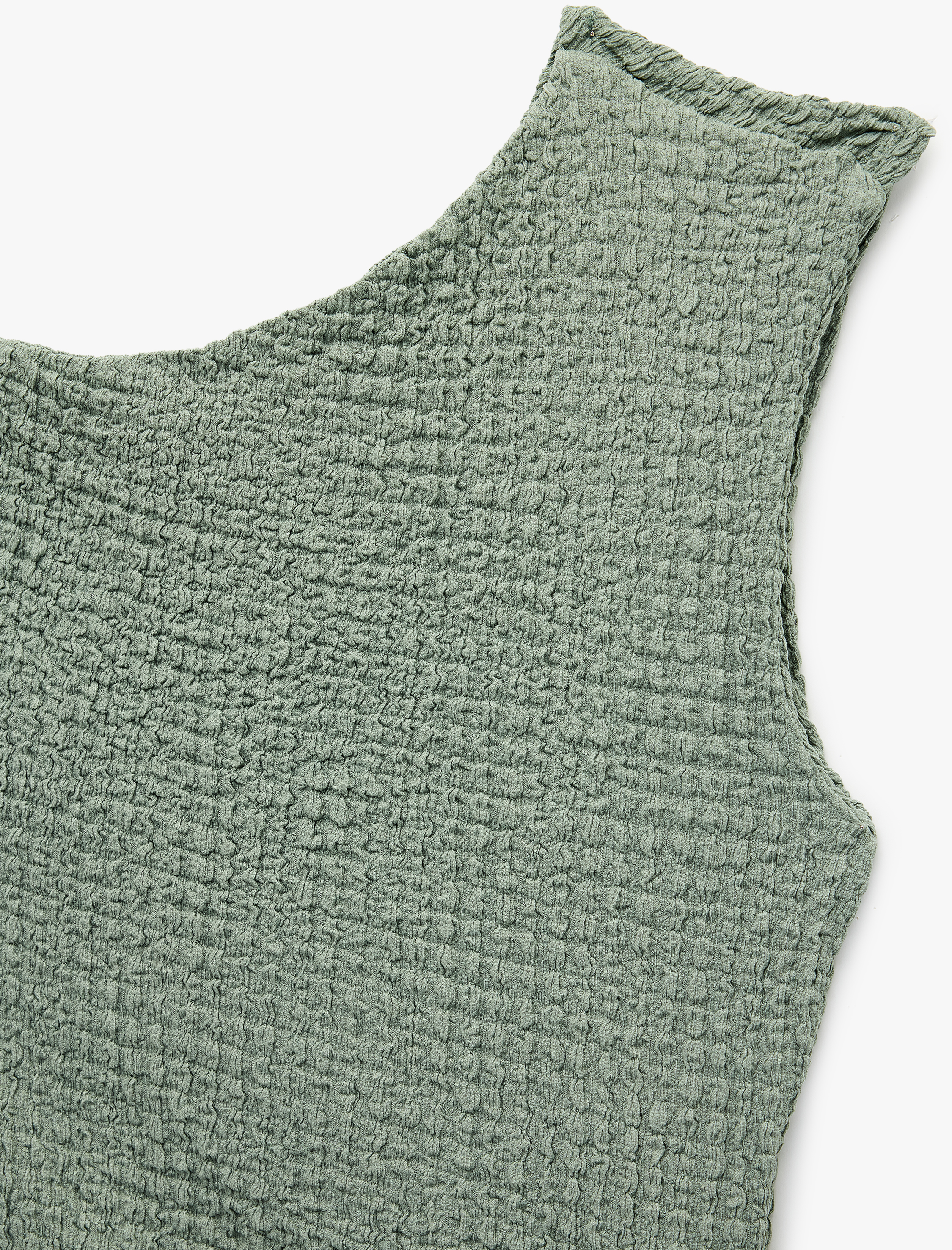   Slim Fit Bürümcük Asimetrik Kolsuz Bluz