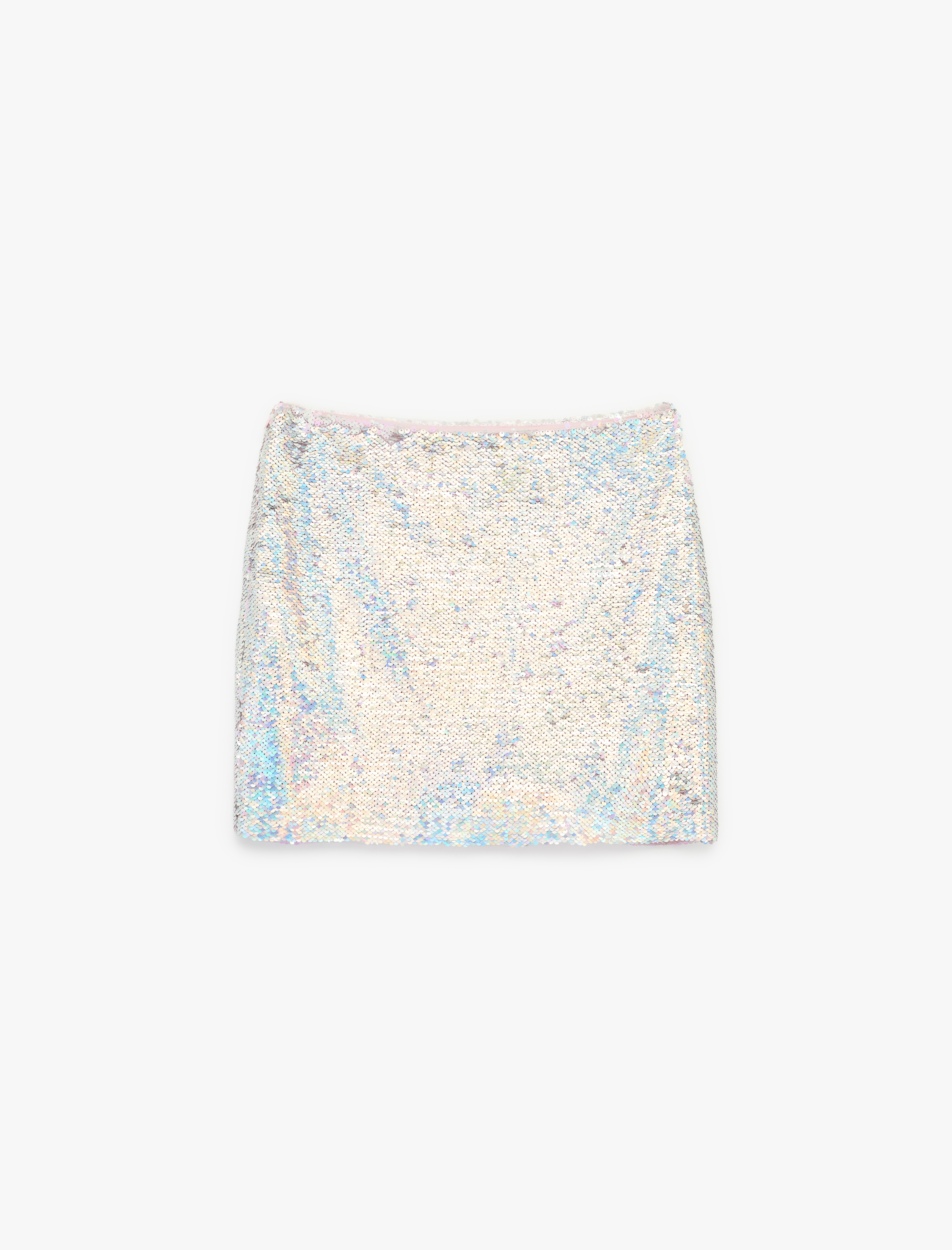   Pullu Payetli Slim Fit A Kesim Mini Abiye Etek