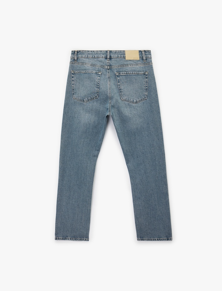  Normal Bel Pamuklu Cepli Straight Fit Jean Pantolon - Mark Jean