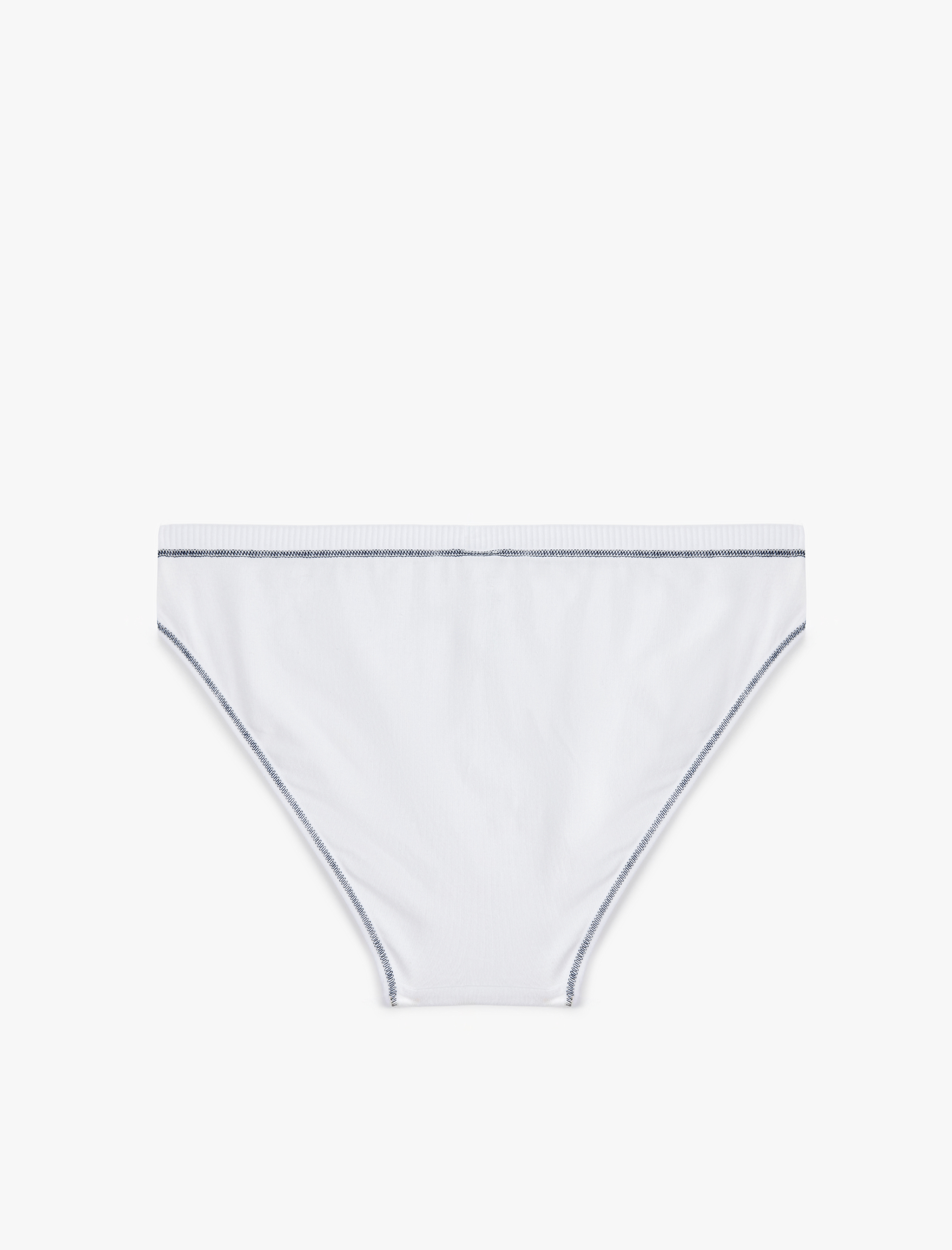   Dikiş Detaylı Baskılı Rahat Kalıp Brief Külot