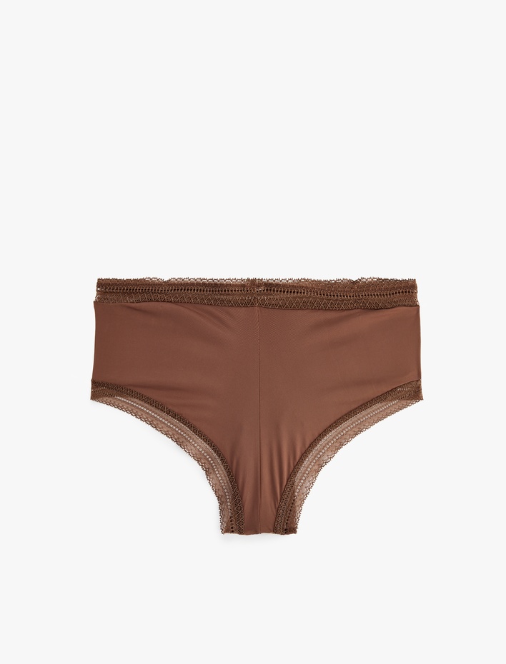  Dantel Detaylı Yüksek Bel Hipster Külot